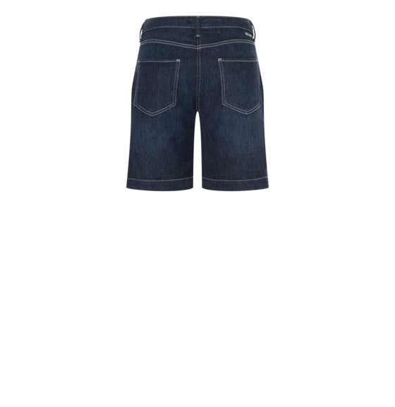 Wide sweat denim shorts with drawstring. | JOG´N SHORT | new basic wash | Back view of bust