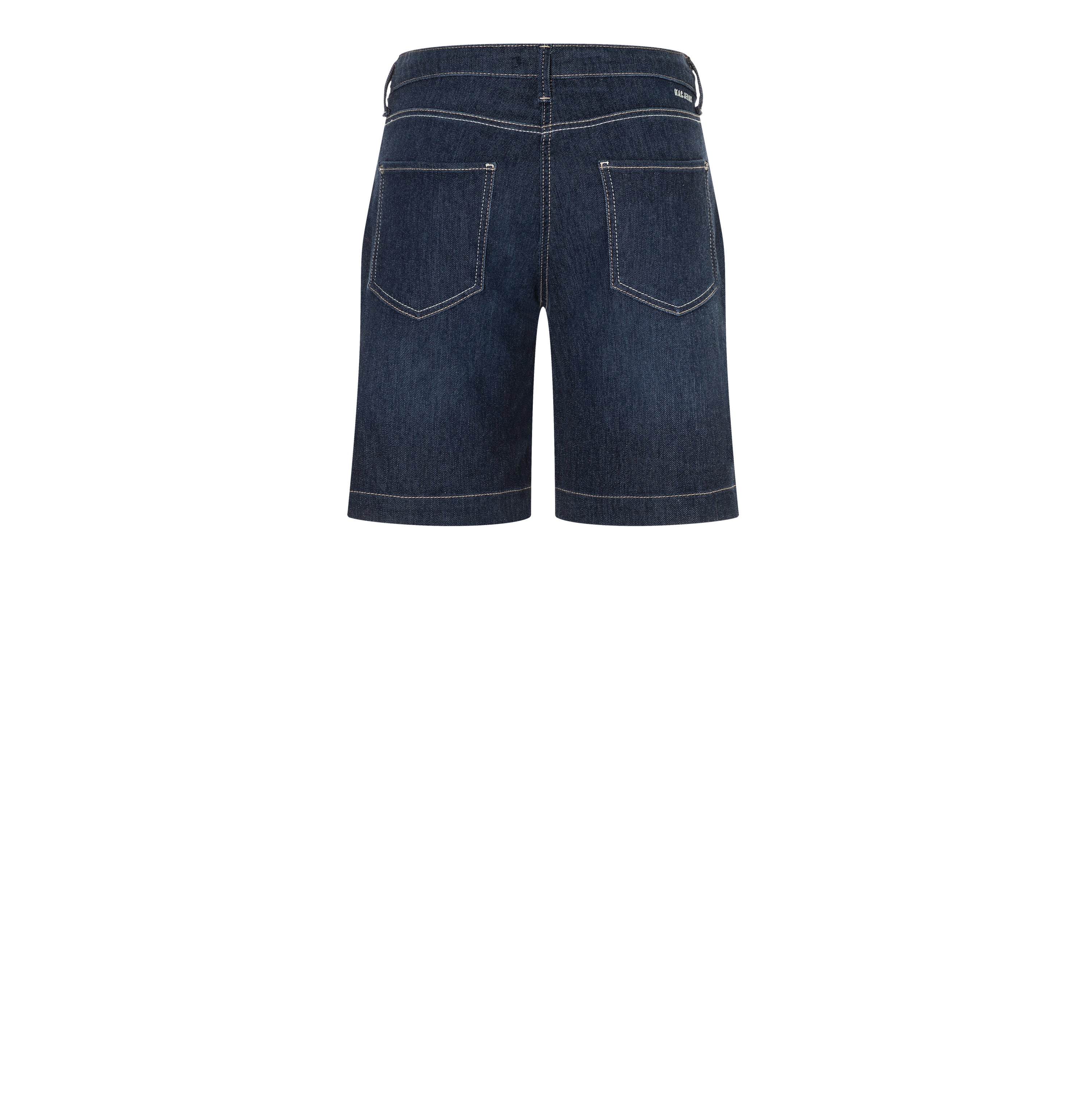Wide sweat denim shorts with drawstring. | JOG´N SHORT | new basic wash | Back view of bust