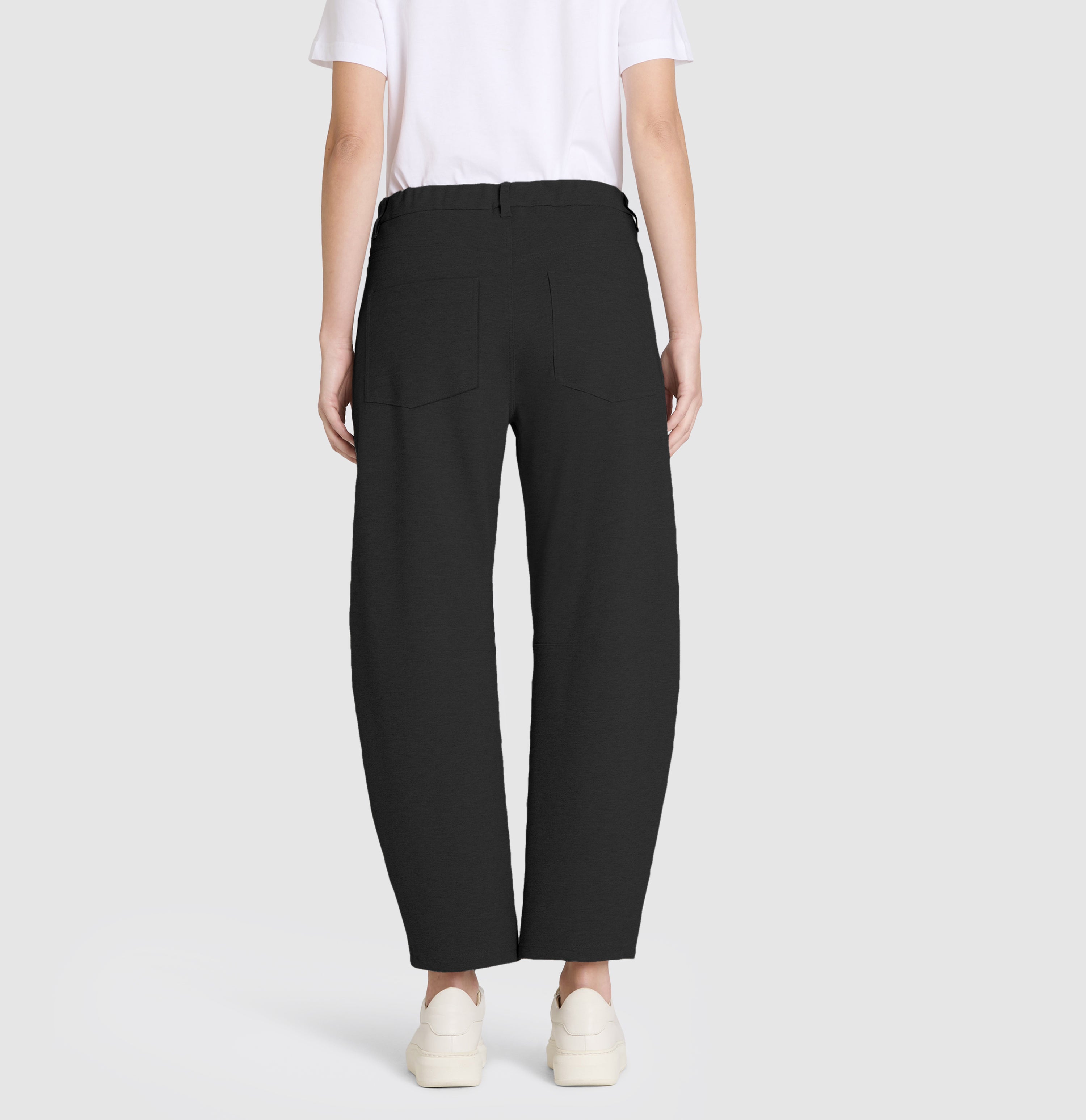 Baggy pants made of light jersey. | BAGGY SMART | black | Back view of model