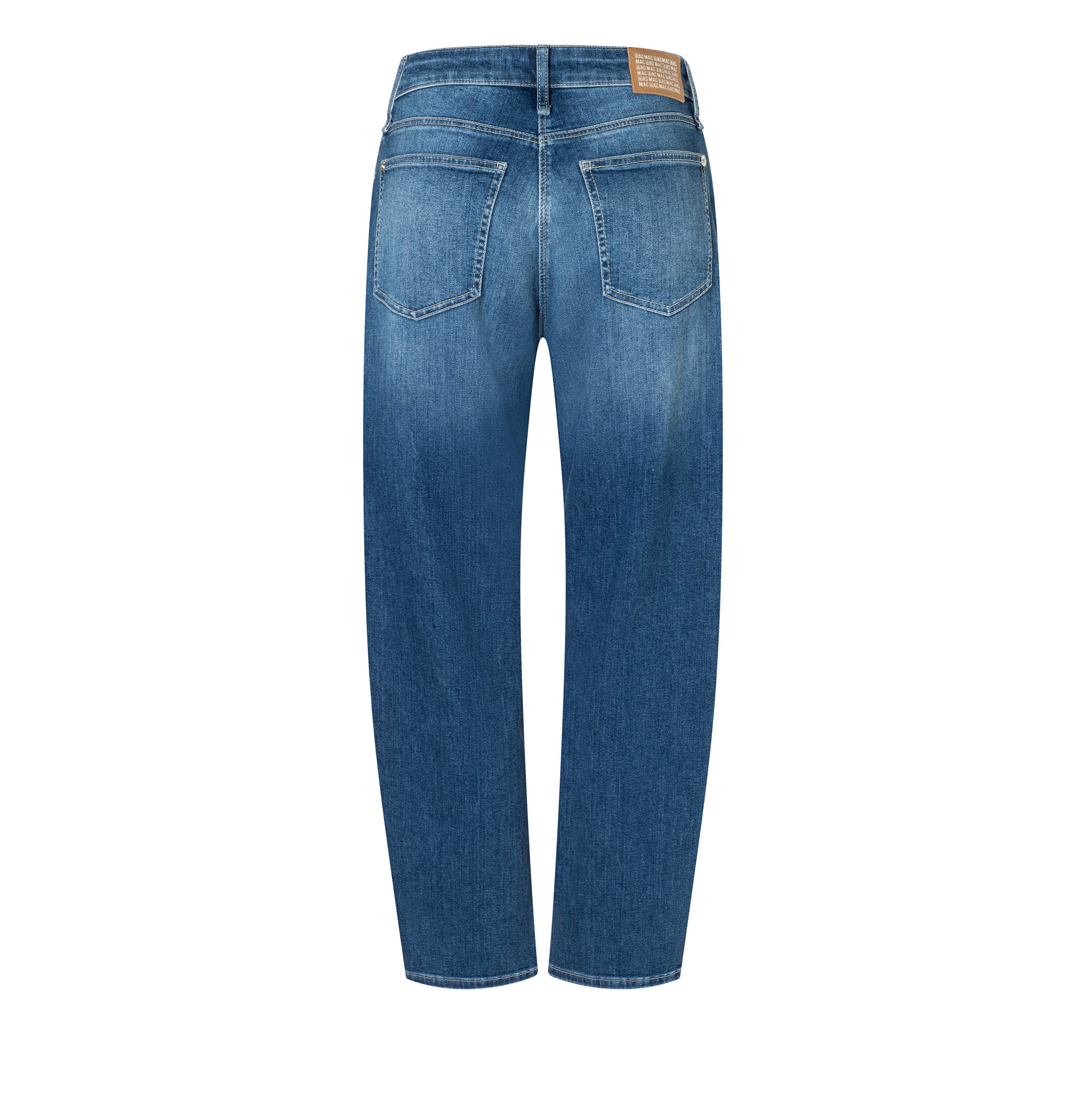 Barrel jeans in a light material blend. | DANNI | midblue used washed | Back view of bust