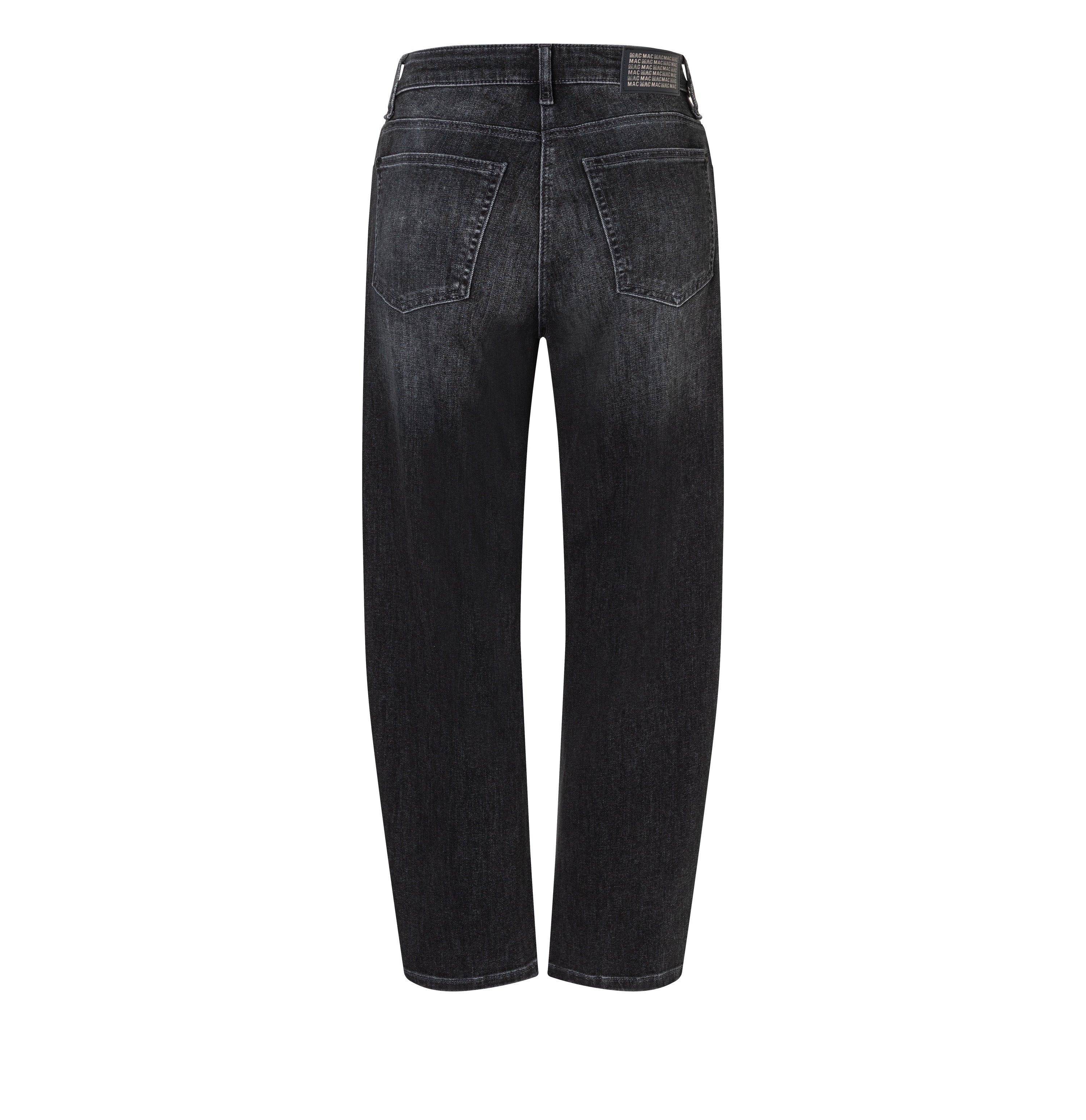 Barrel jeans in a light lyocell blend. | DANNI | authentic black wash | Back view of bust