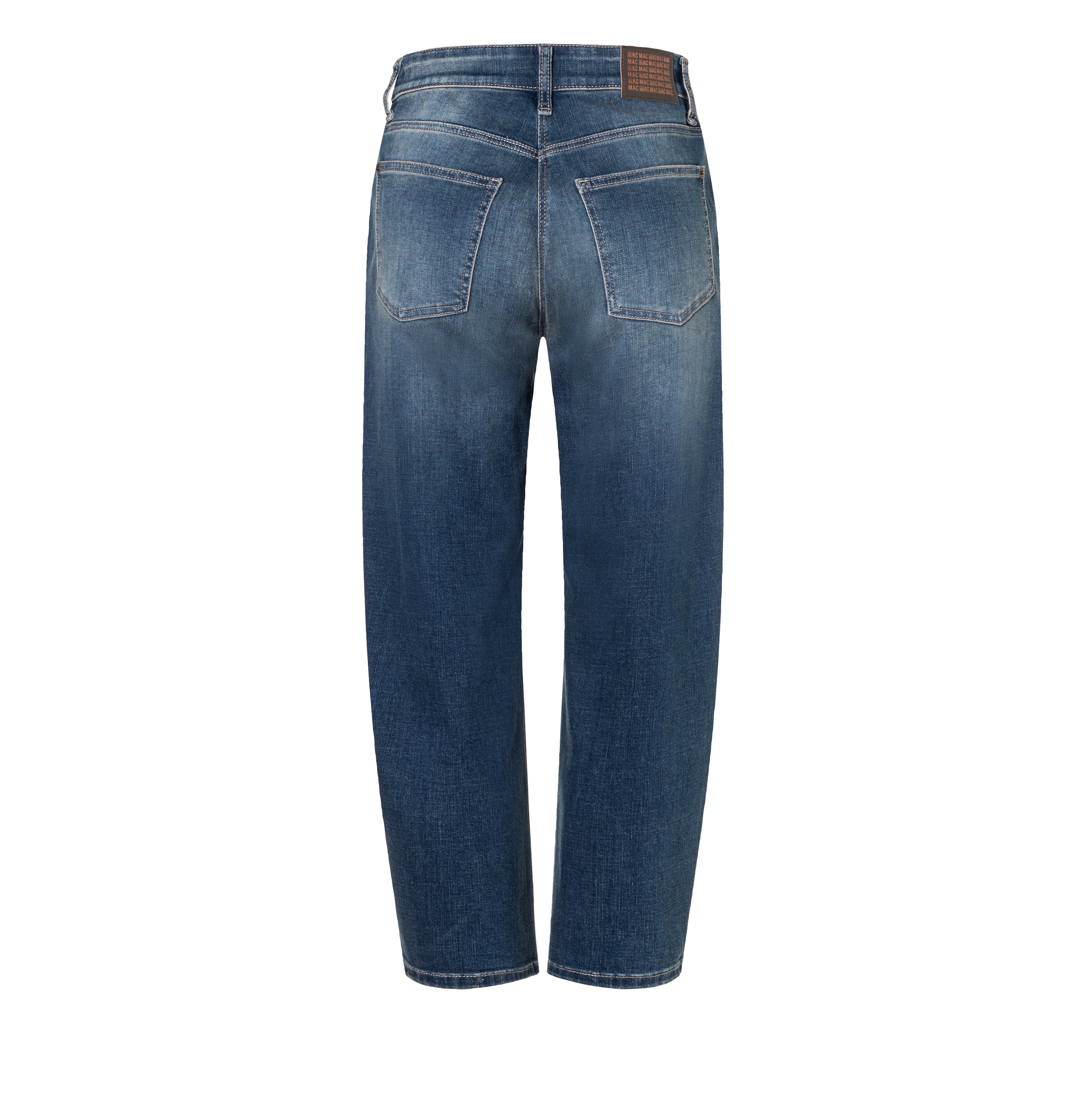 Barrel jeans in a light lyocell blend. | DANNI | stormy midblue brown | Back view of bust