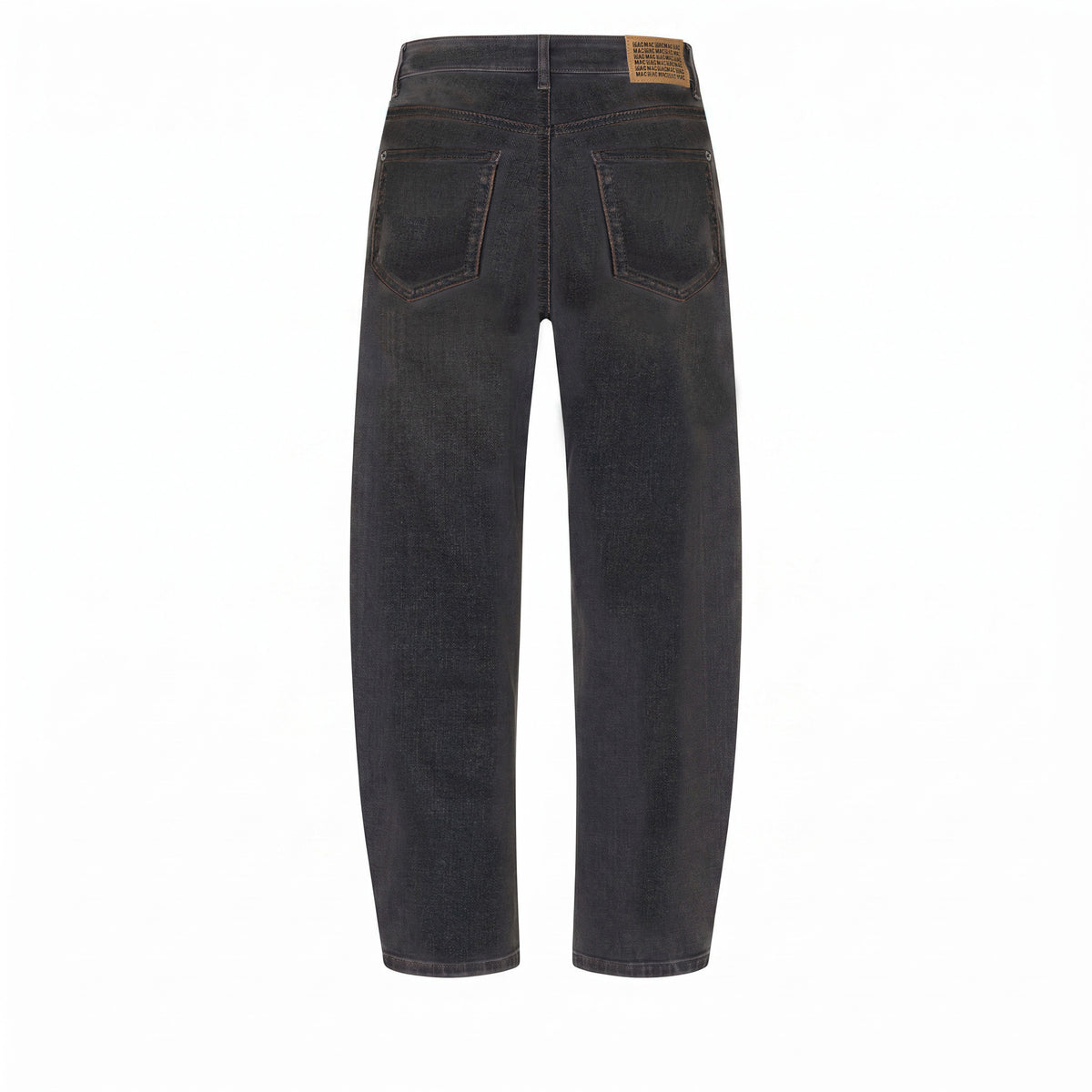Barrel jeans in a light lyocell blend. | DANNI | soft black brown used | Back view of bust