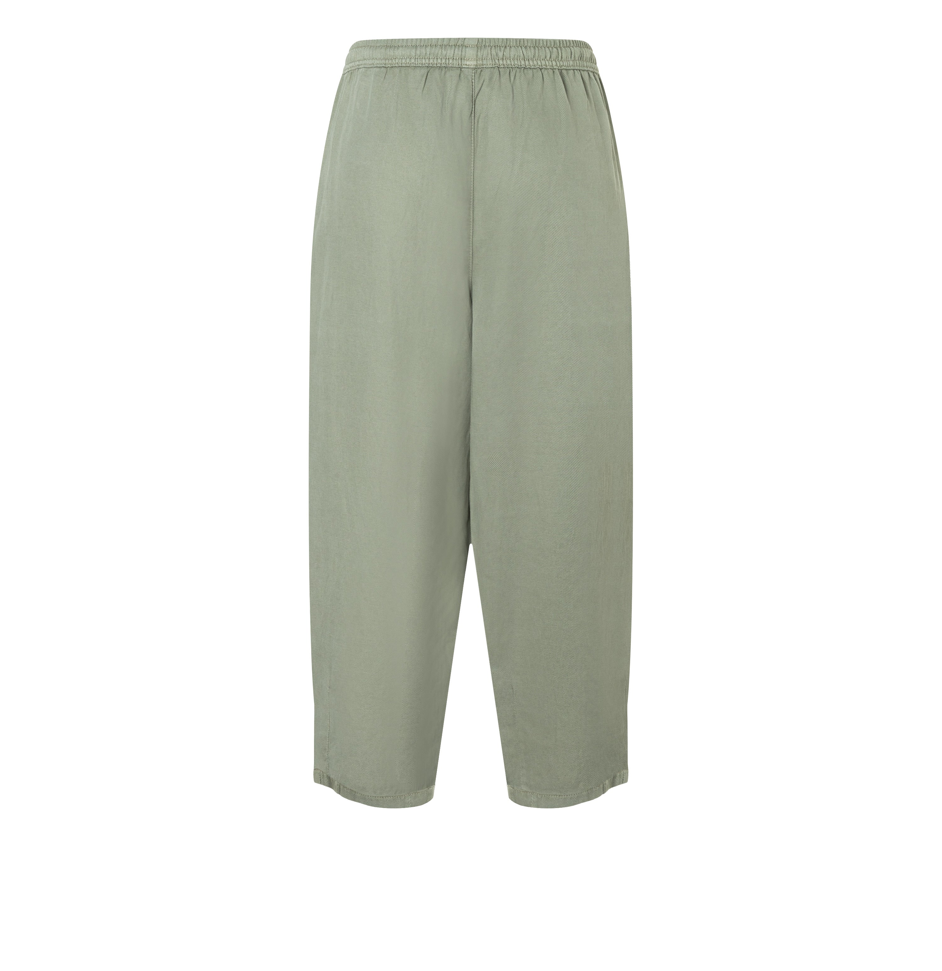 Relaxed trousers in a linen-lyocell-cotton blend. | BAY 2.3 relaxed | dried rosemary PPT | Back view of bust