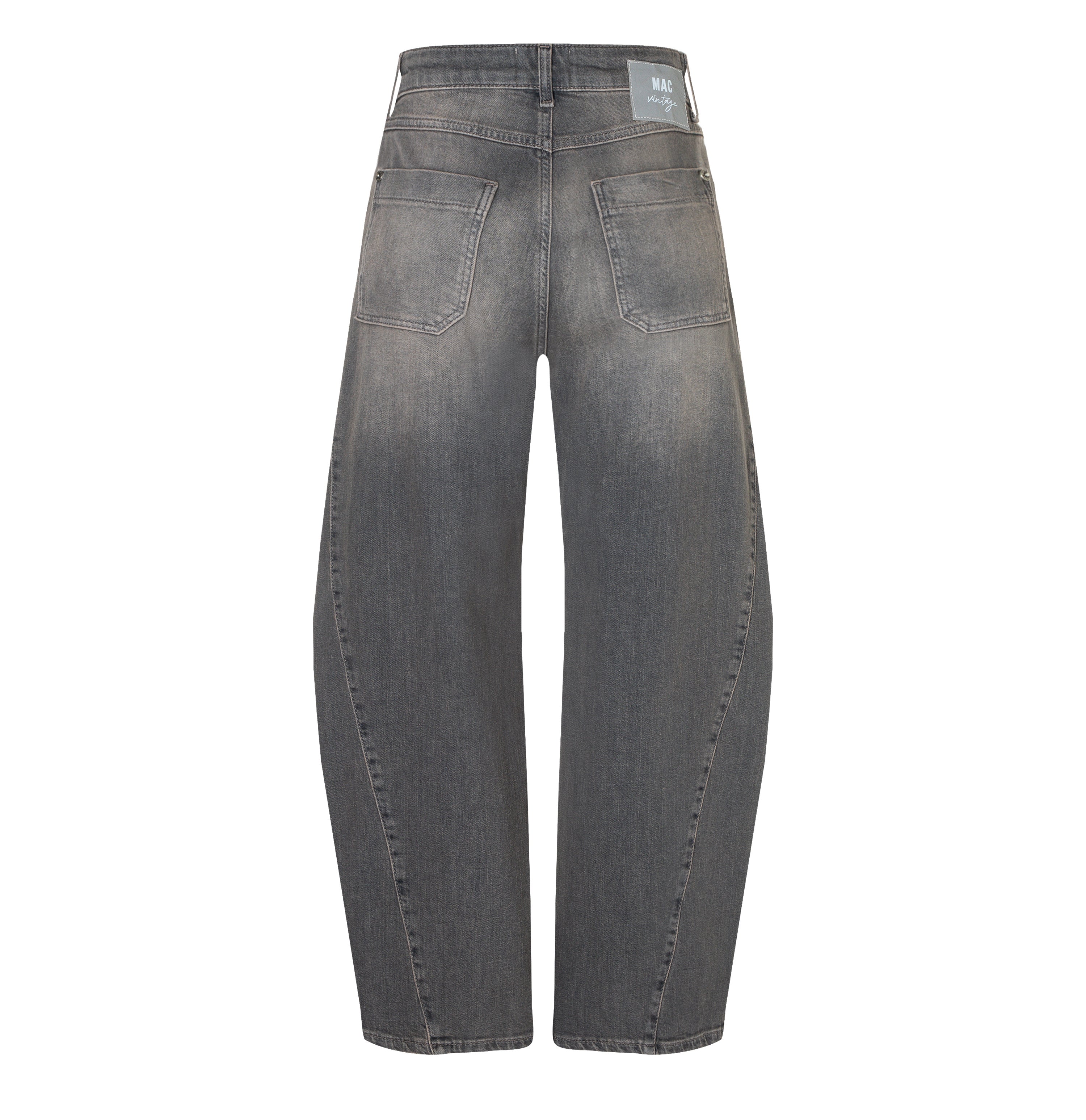 Barrel jeans with a vintage wash. | COLORADO Barrel | brown grey used | Back view of bust