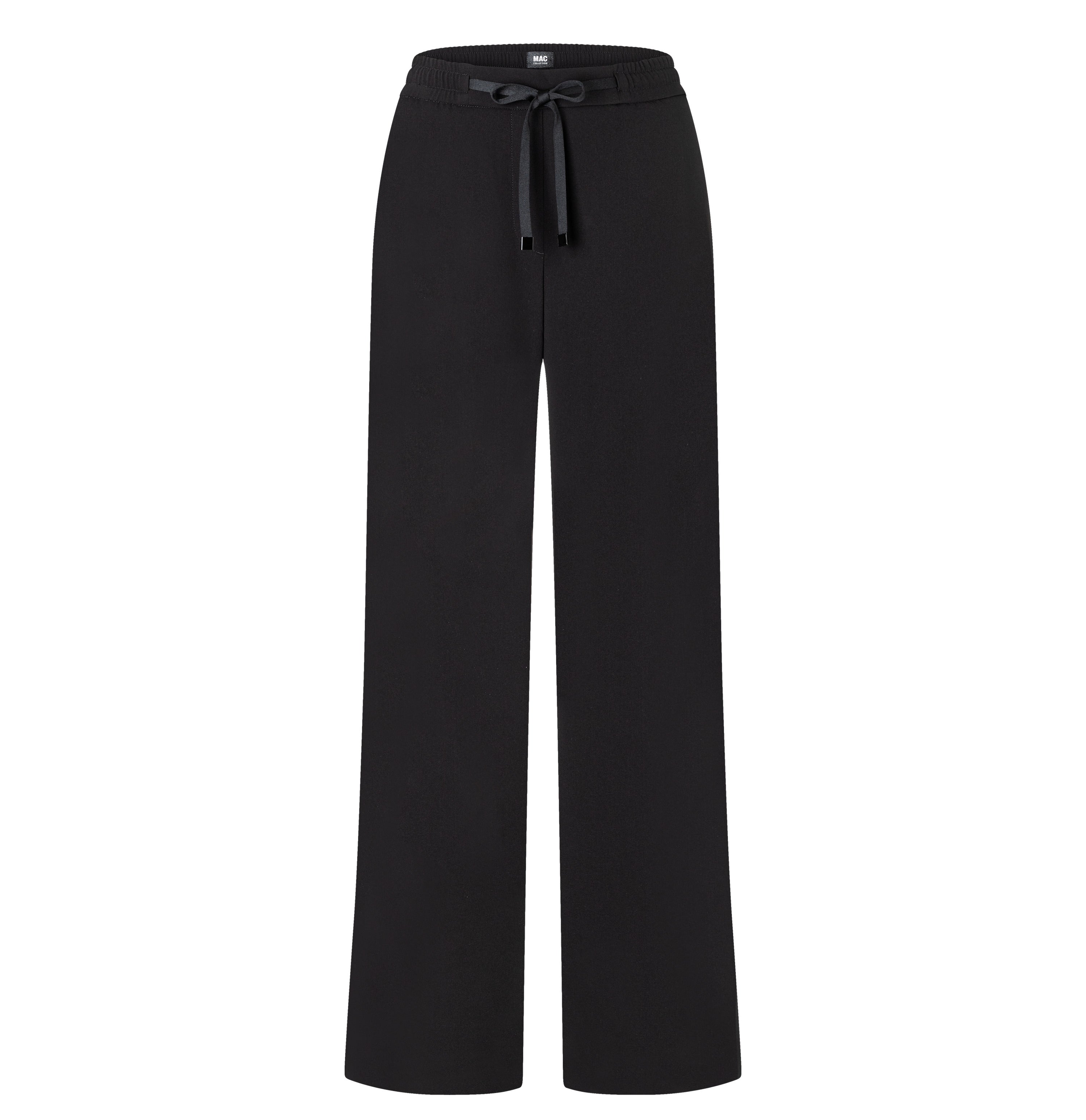 Wide jump-in trousers in a soft crepe material. | CHRISTY | black | Front view of bust