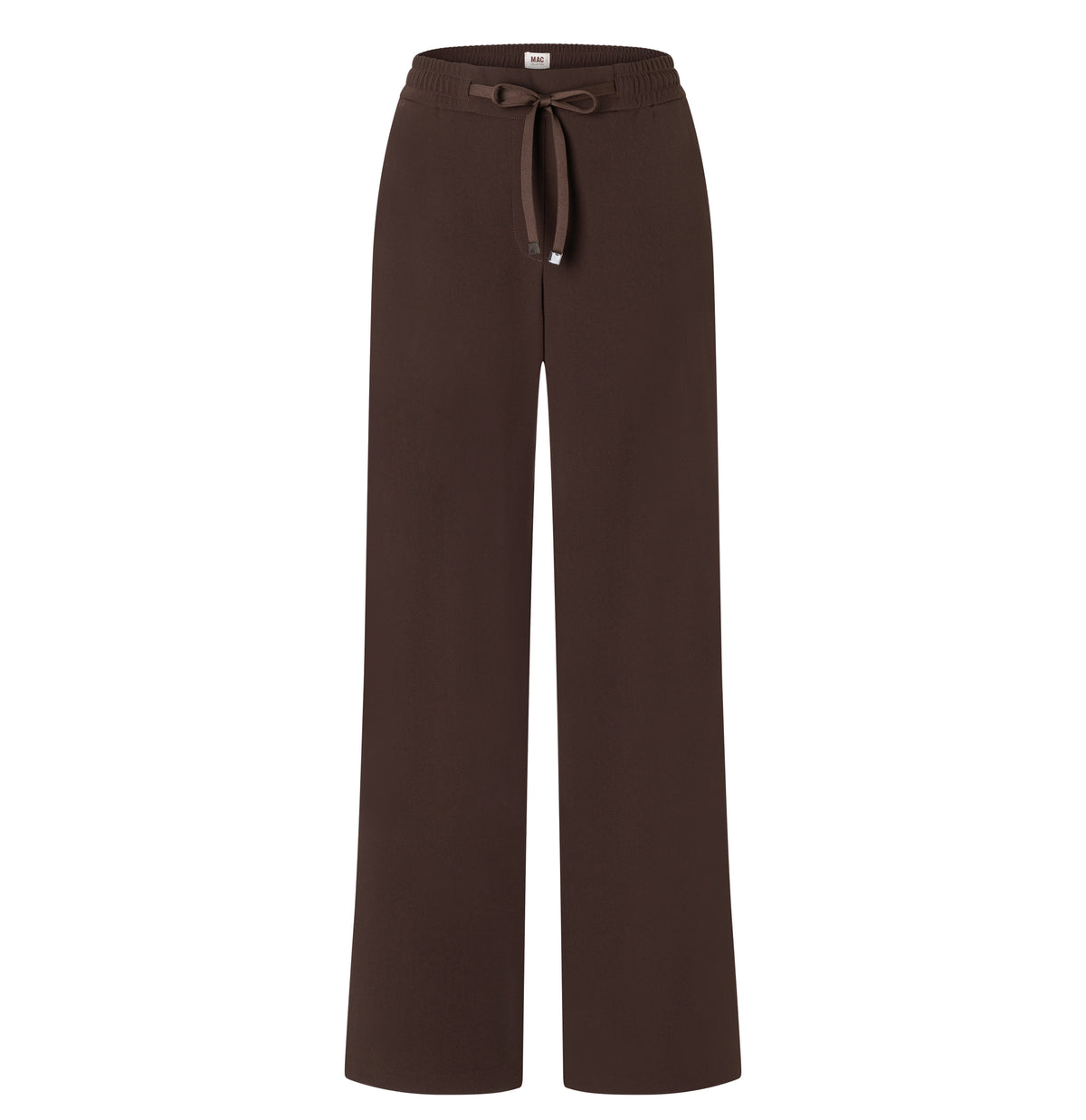 Wide fit made of flowing, floating crepe. | CHRISTY | truffle brown | Front view of bust