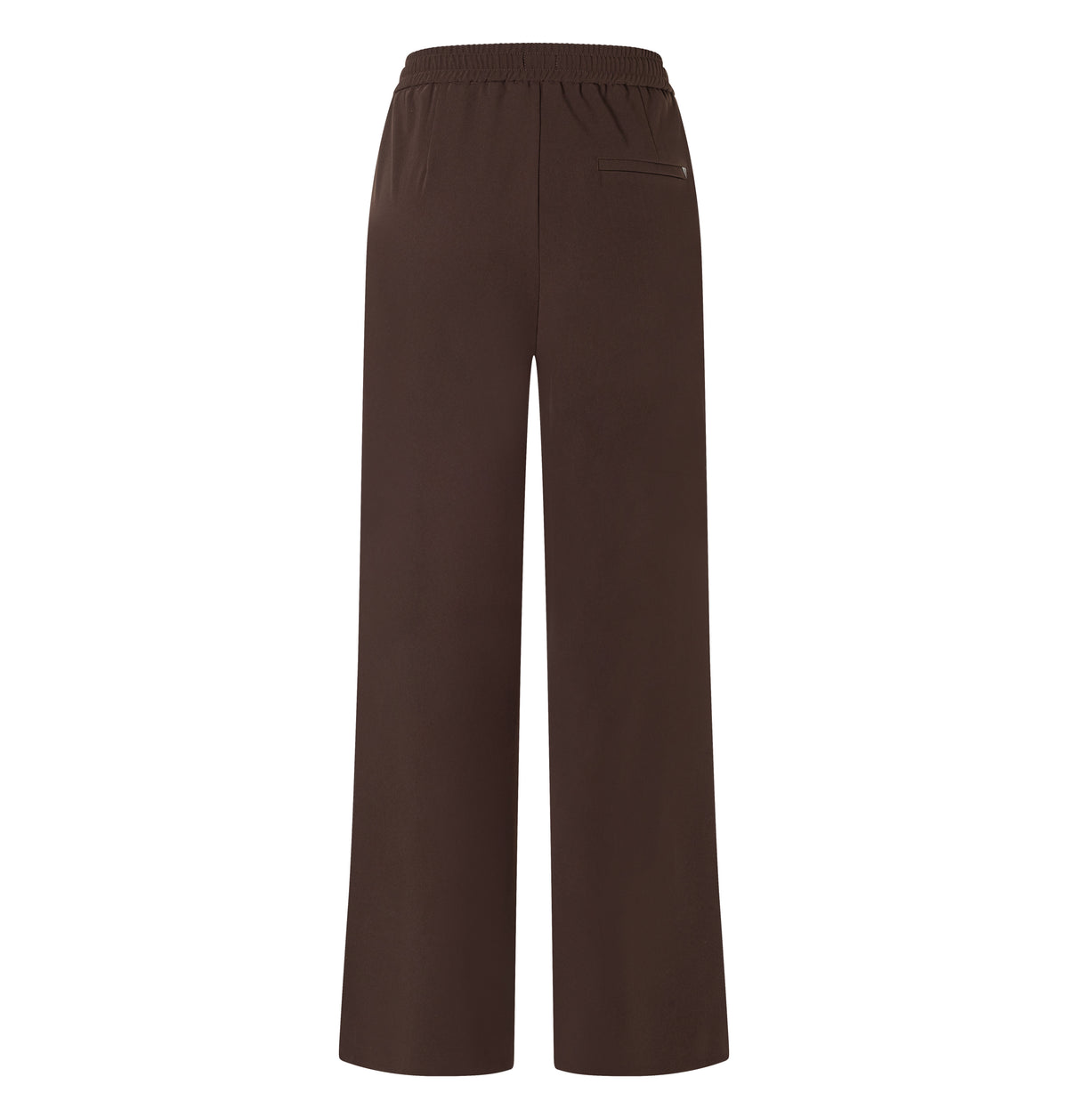 Wide fit made of flowing, floating crepe. | CHRISTY | truffle brown | Back view of bust