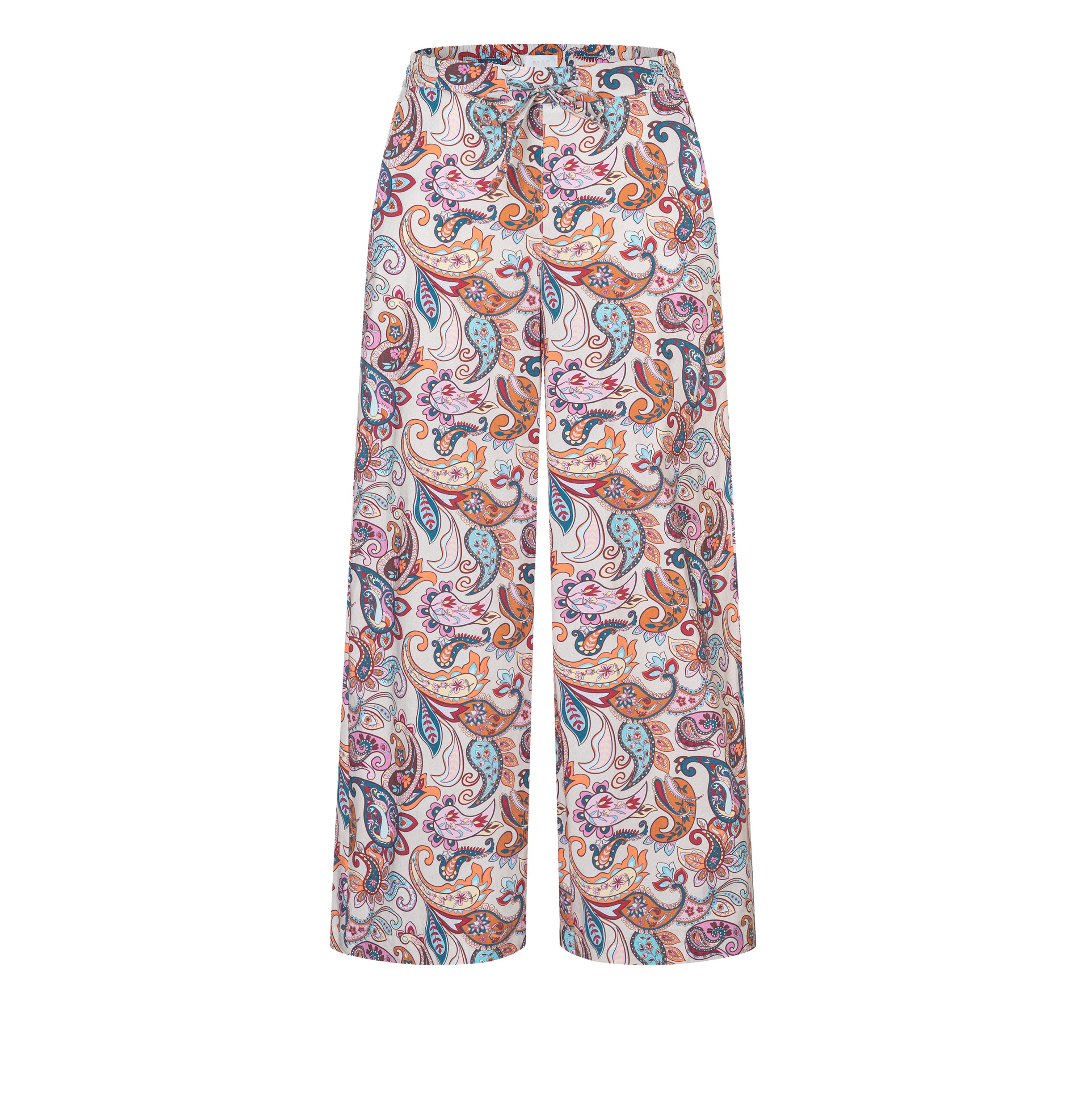 Culotte in an ultra light summer fabric. | CALLIE cropped | paisley print | Front view of bust