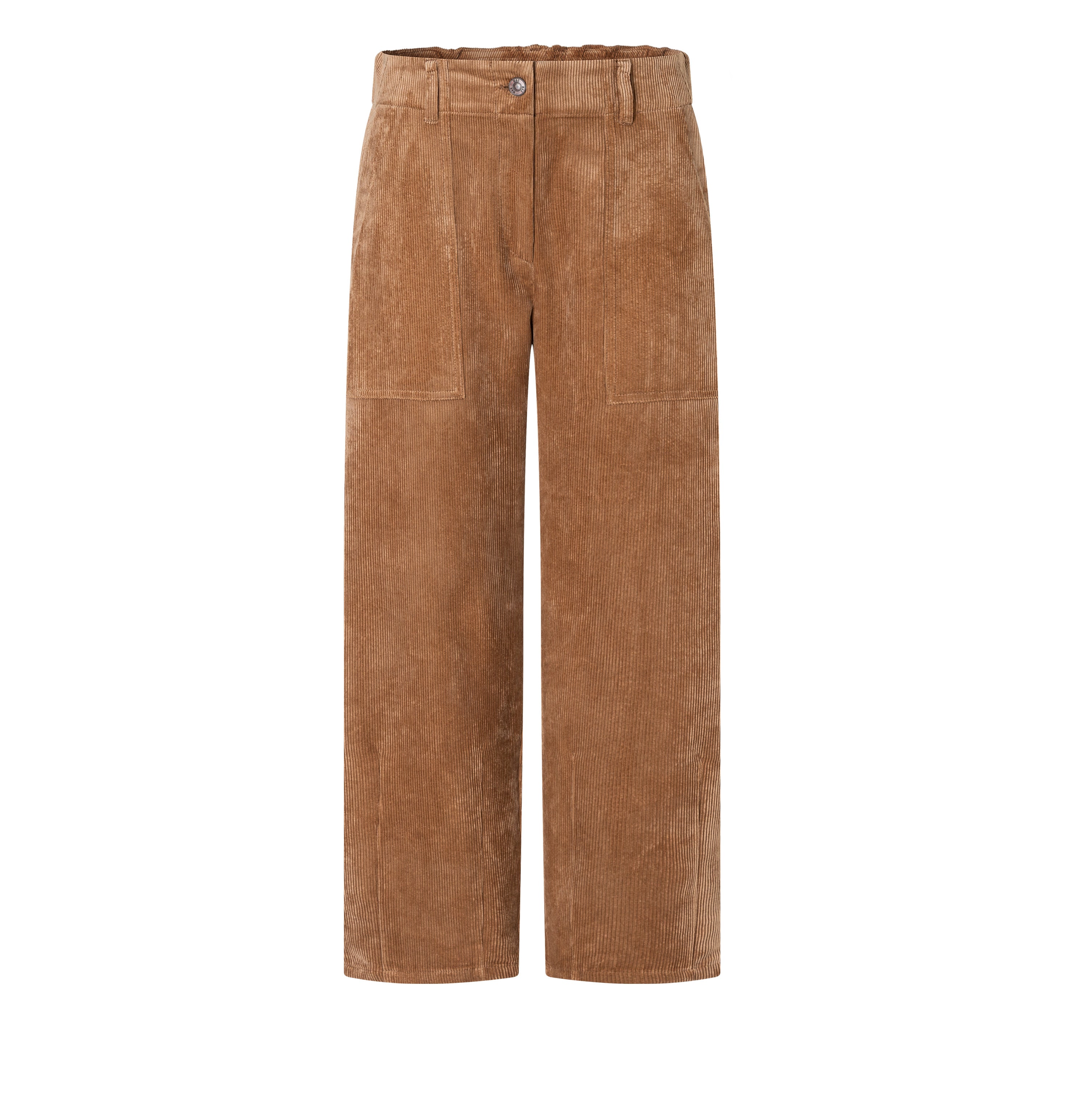 Relaxed chino made of subtly sheeny corduroy. | CHINO 2.3 modern | toasted coconut | Front view of bust