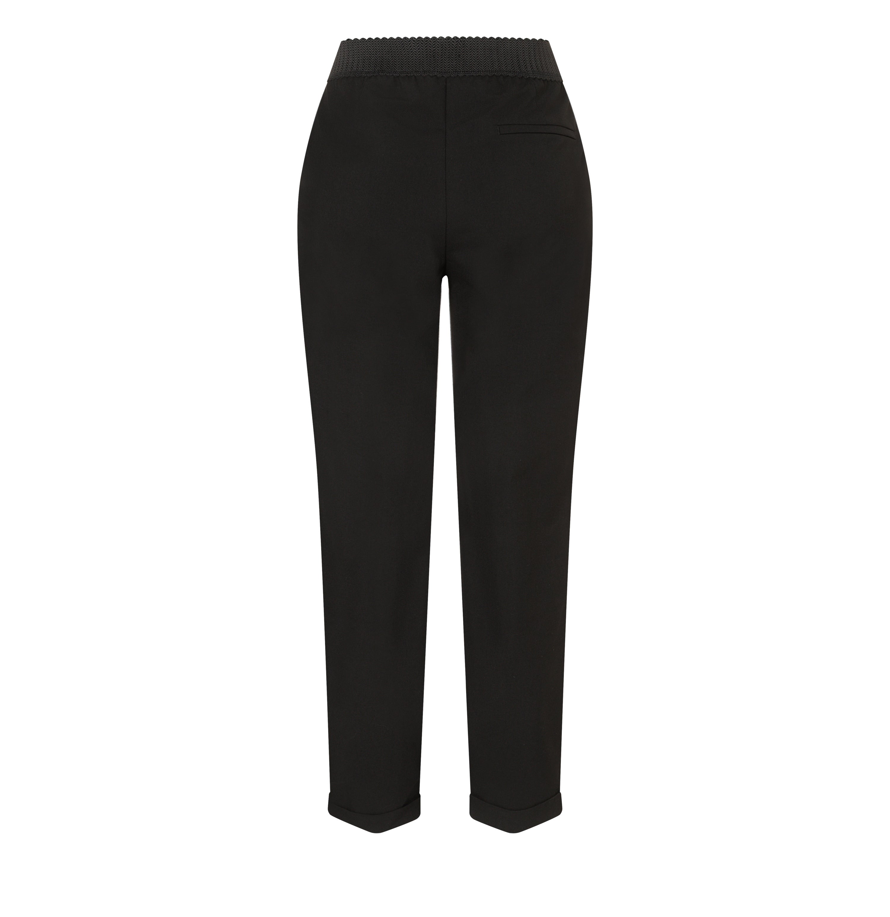 Chino in a light flannel material. | CHINO SMART | black | Back view of bust