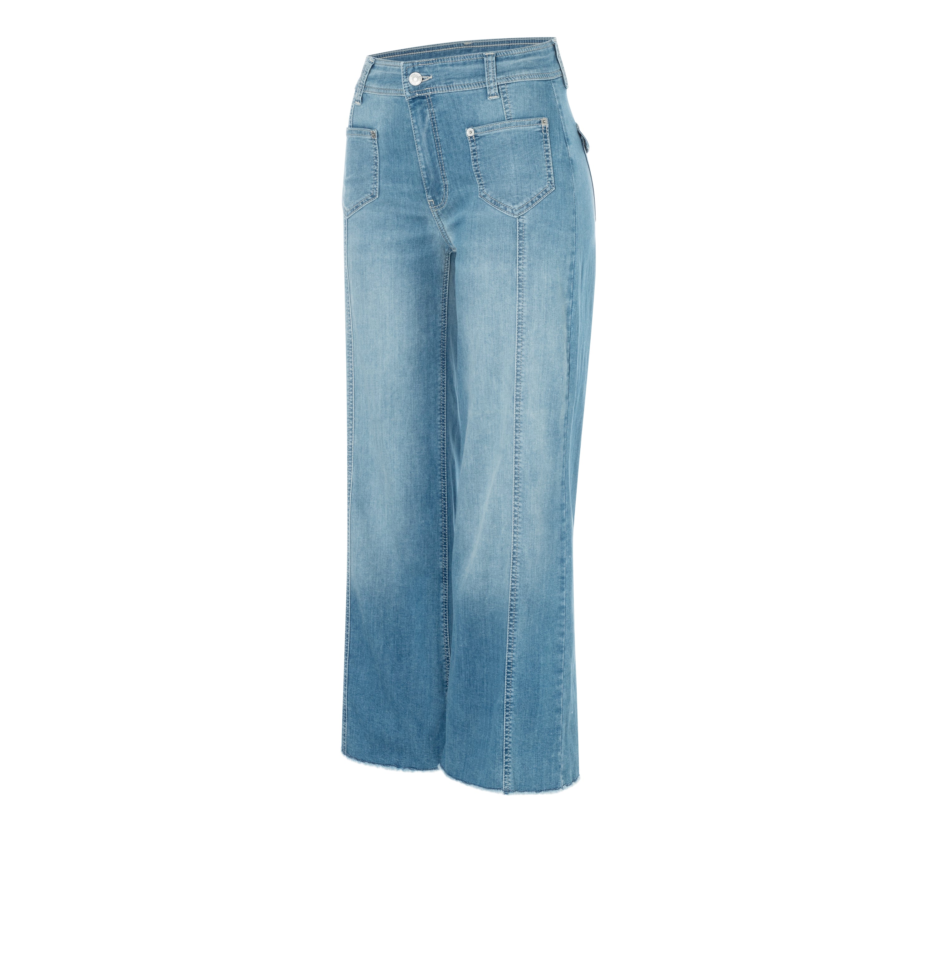 Wide jeans with patch pockets. | S-NAME | S-FBBZ | Oblique view of bust