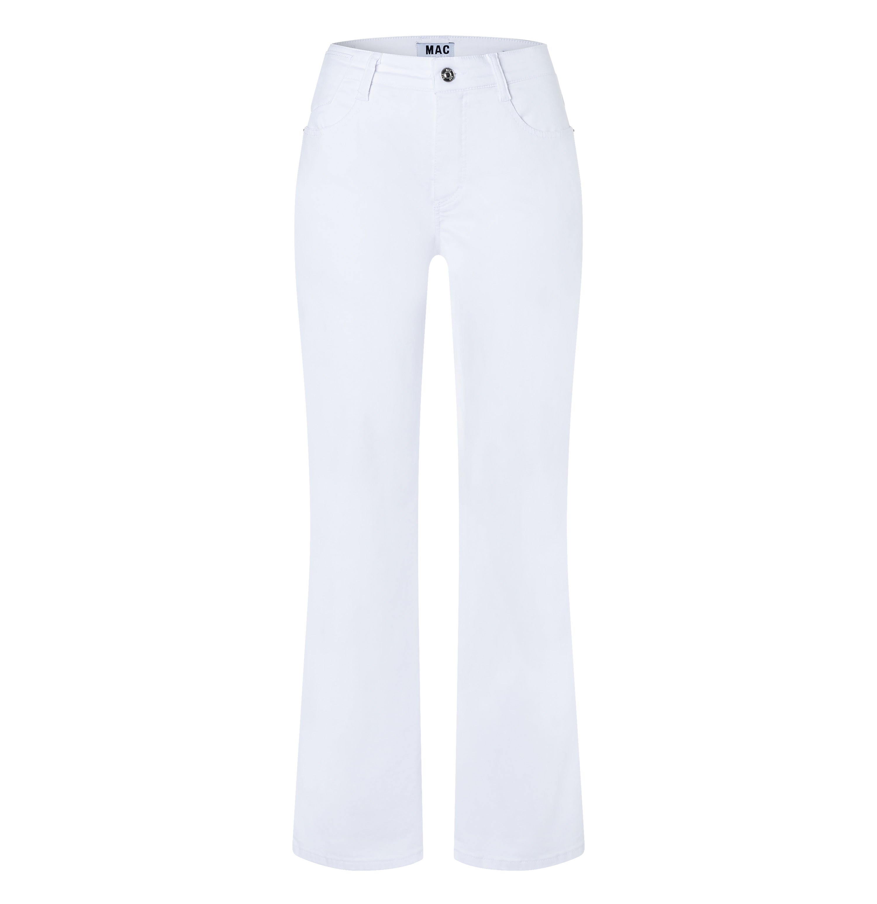 Flared fit made from high-stretch gabardine. | LAURA | white | Front view of bust