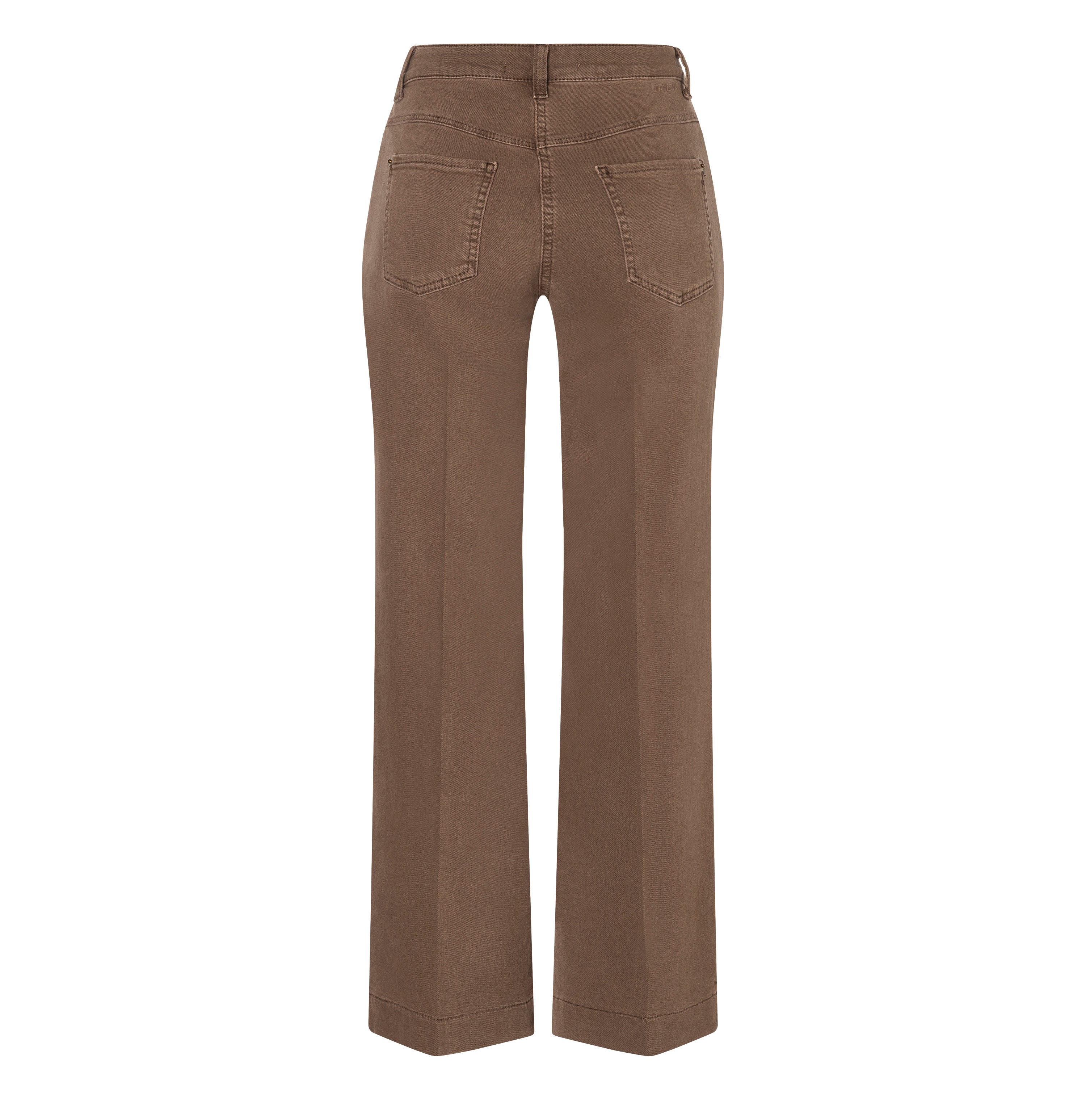 Wide coloured jeans with fine creases. | WIDE | light tree bark | Back view of bust