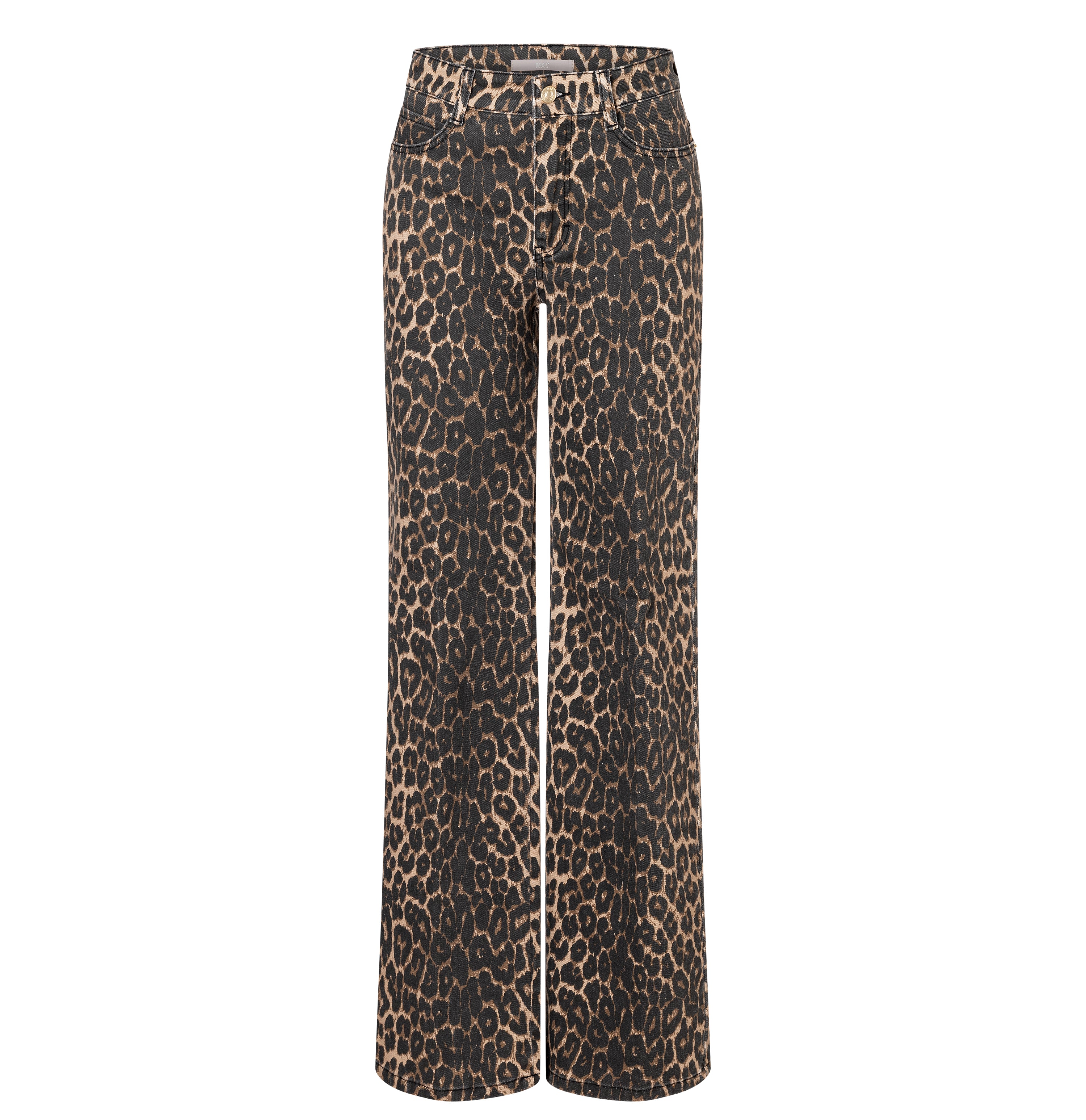 Wide fit with a modern leopard print. | WIDE | light cognac leo | Front view of bust