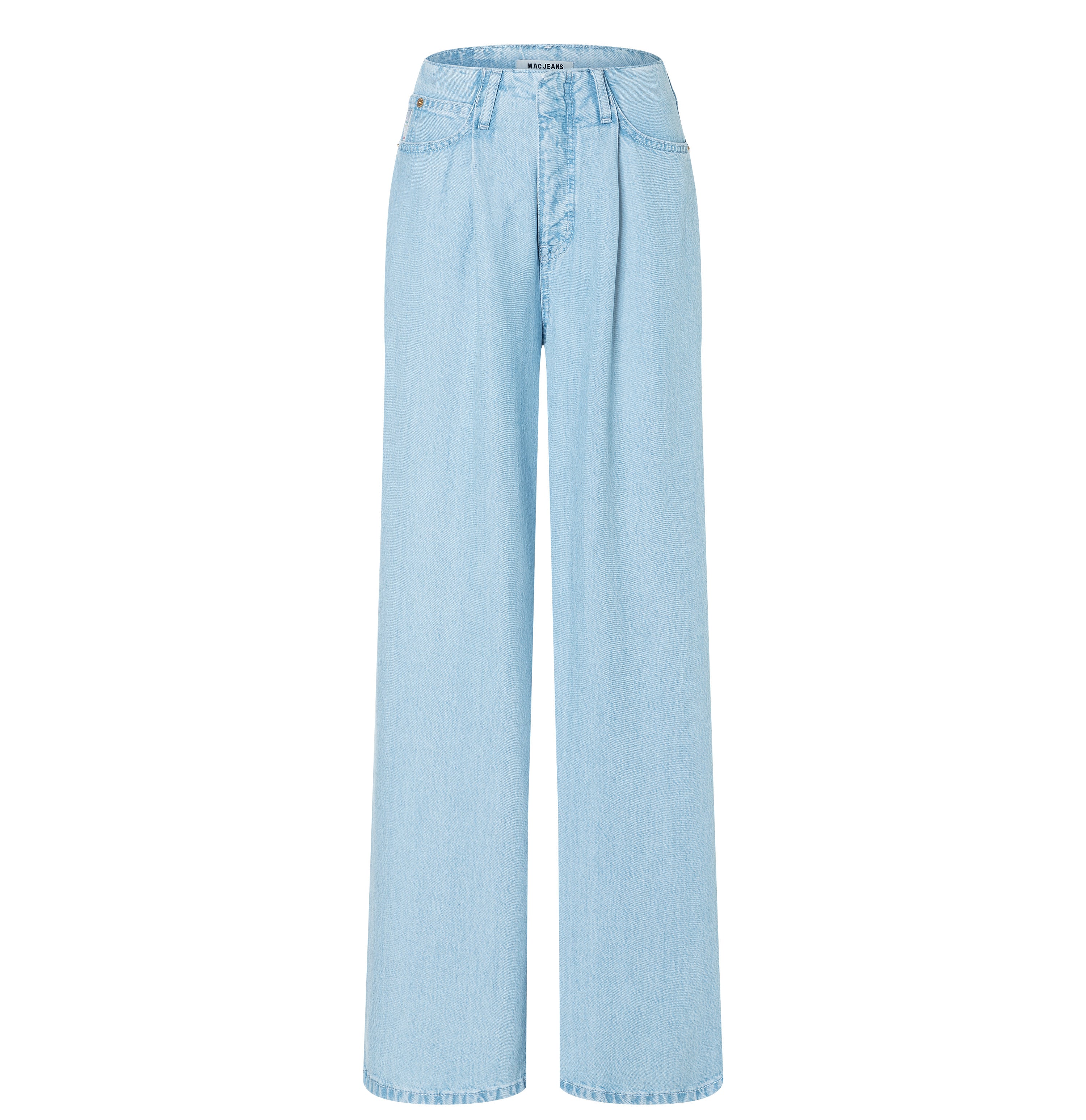 Wide, light jeans made of pure lyocell fibres. | NAILA | essential blue wash | Front view of bust