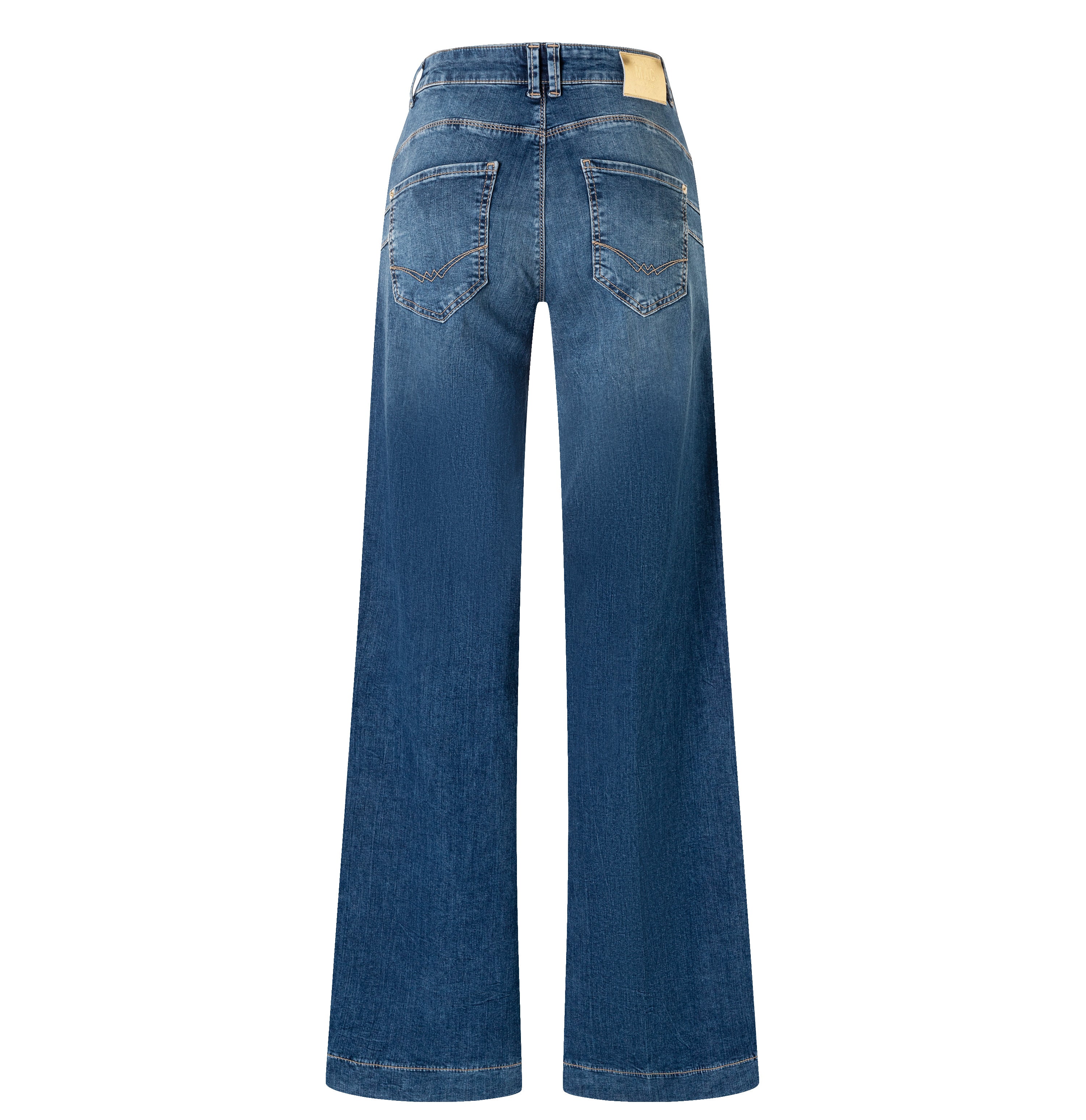 Light jeans in an extra wide cut. | RICH PALAZZO | navy heavy wash | Back view of bust