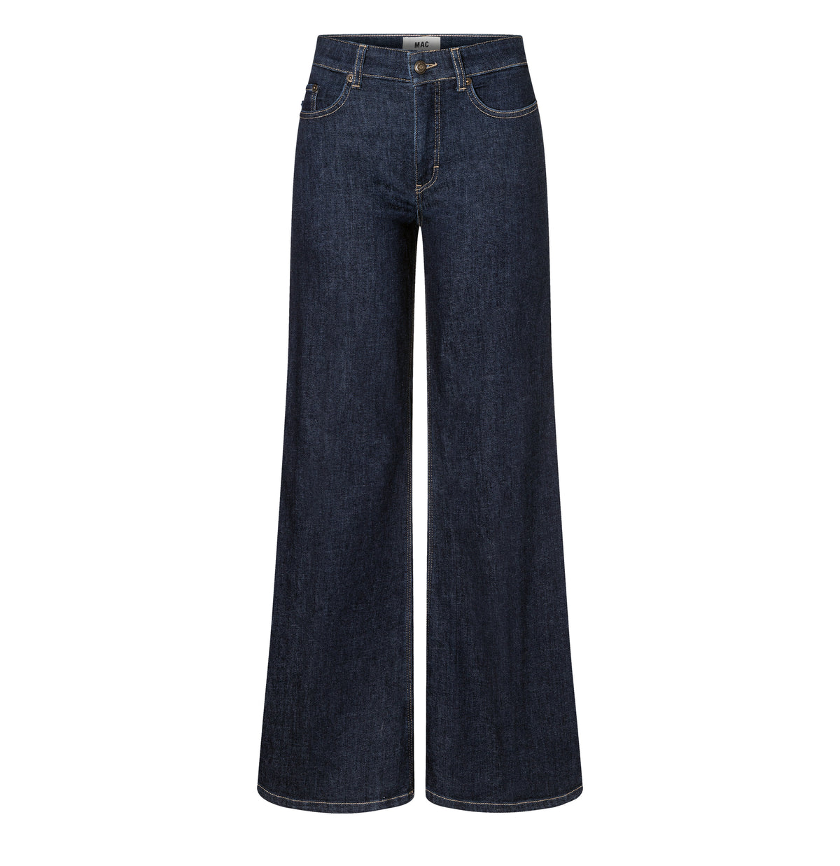 Wide fit made from comfort vintage denim. | WIDE flare | fashion rinsed | Front view of bust