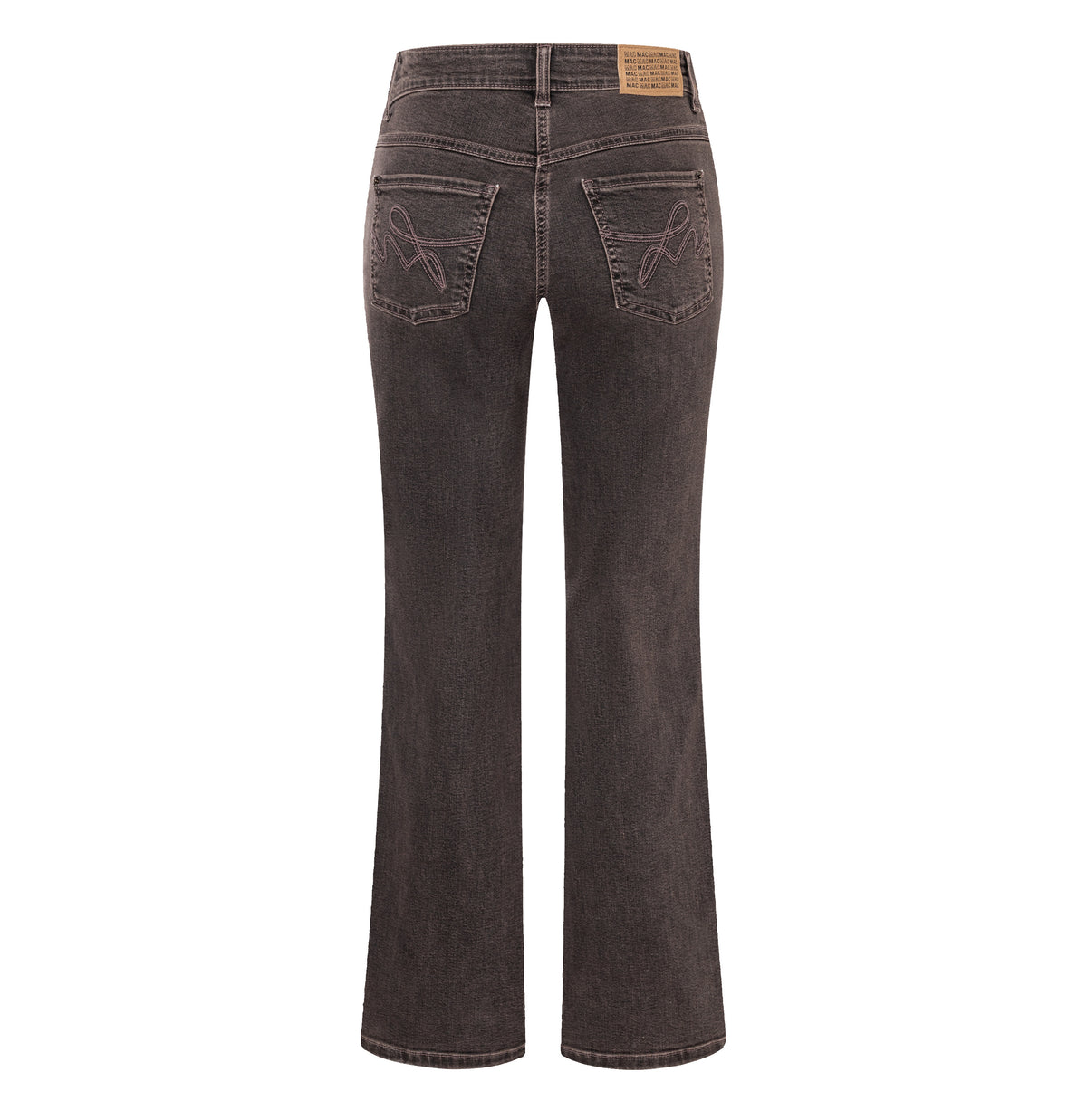 Comfortable flared jeans in a vintage style. | LAURA seam | basic brown | Back view of bust