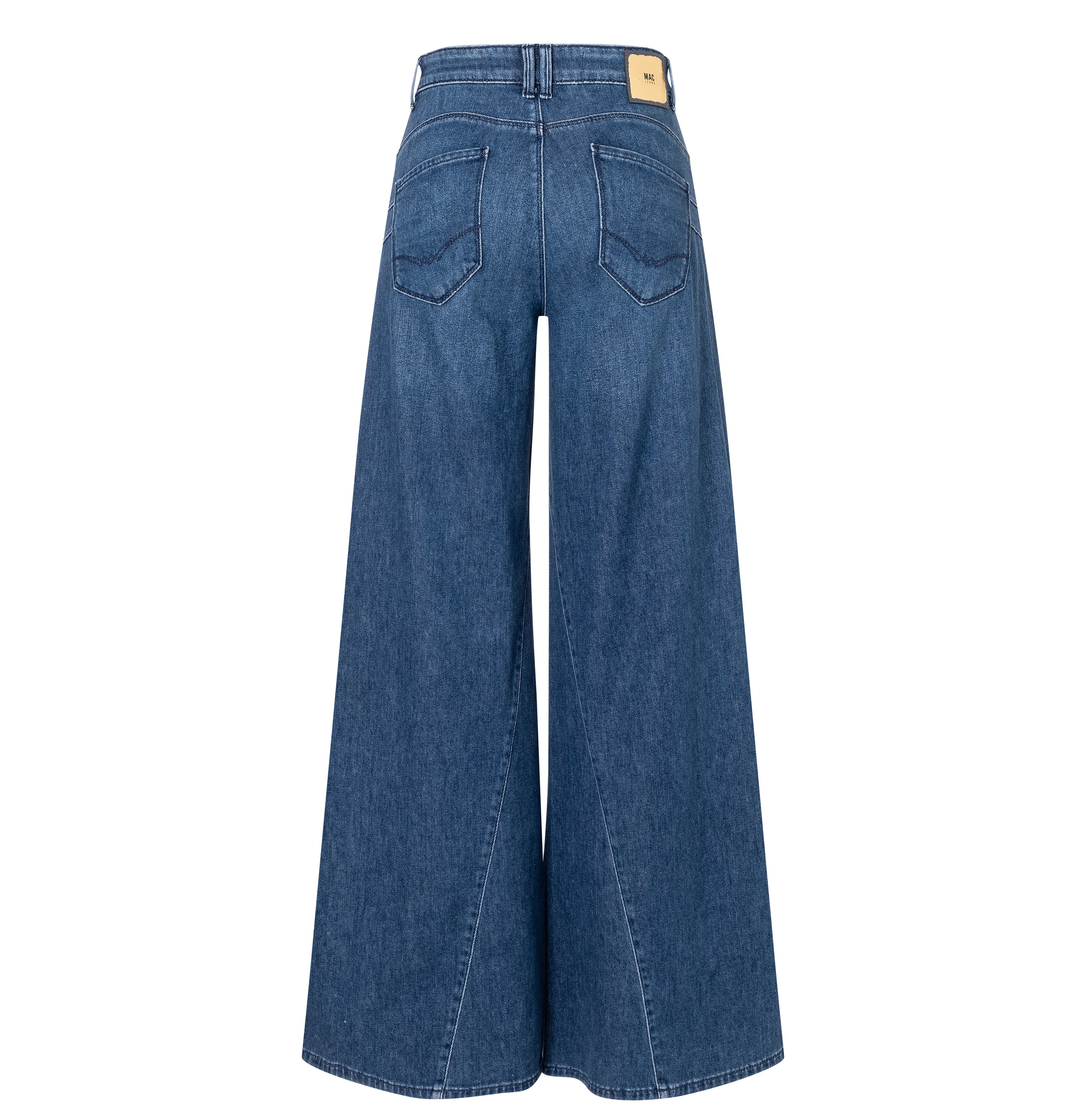 Extra wide jeans with turned inseam. | WIDE extreme | blue authentic used | Back view of bust