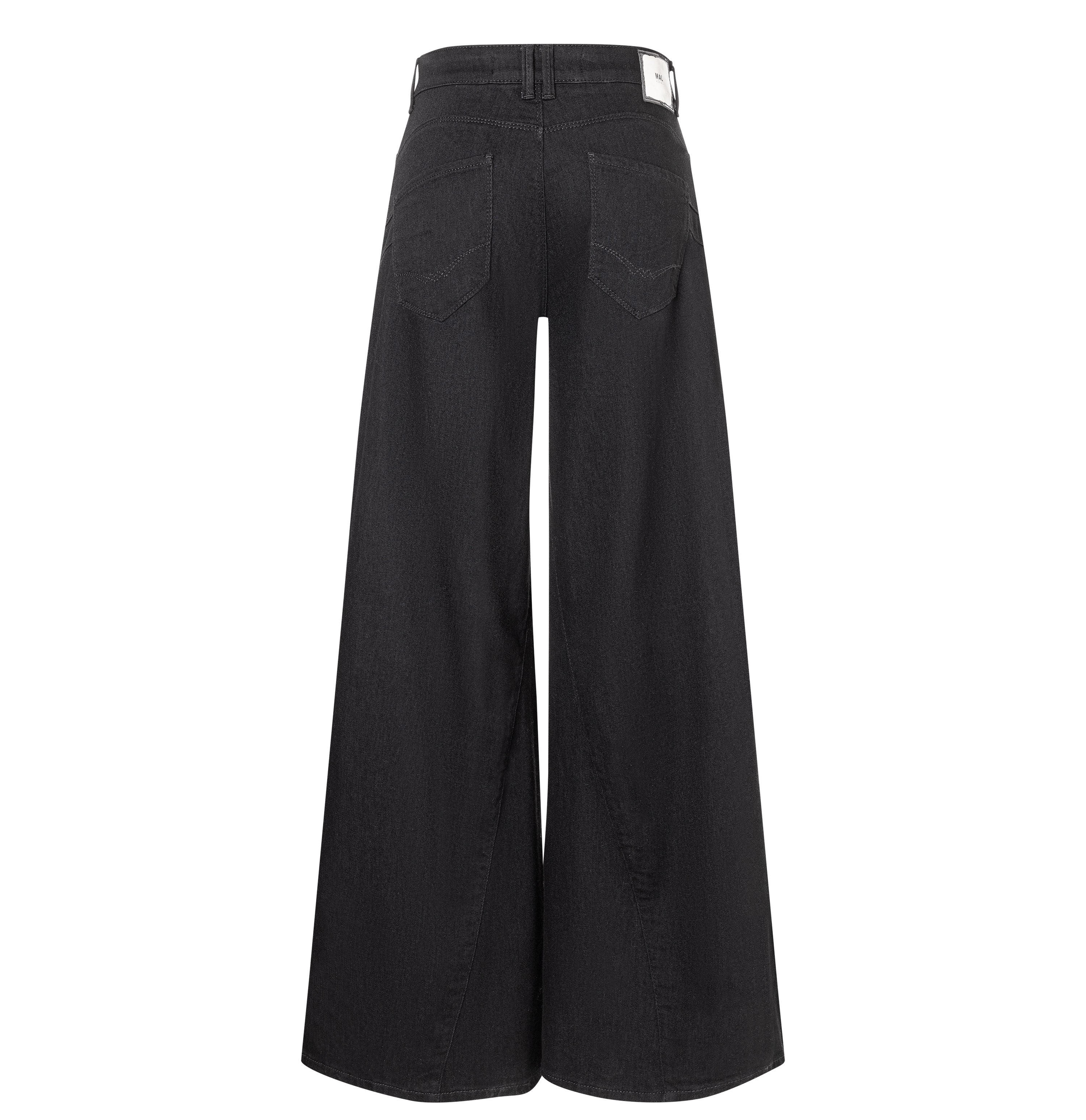Extra wide jeans with turned inseam. | WIDE extreme | black-black | Back view of bust
