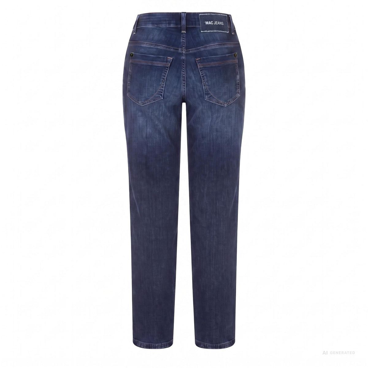 Warming winter jeans with a feminine fit. | GRACIA | deep dark wash | Back view of bust