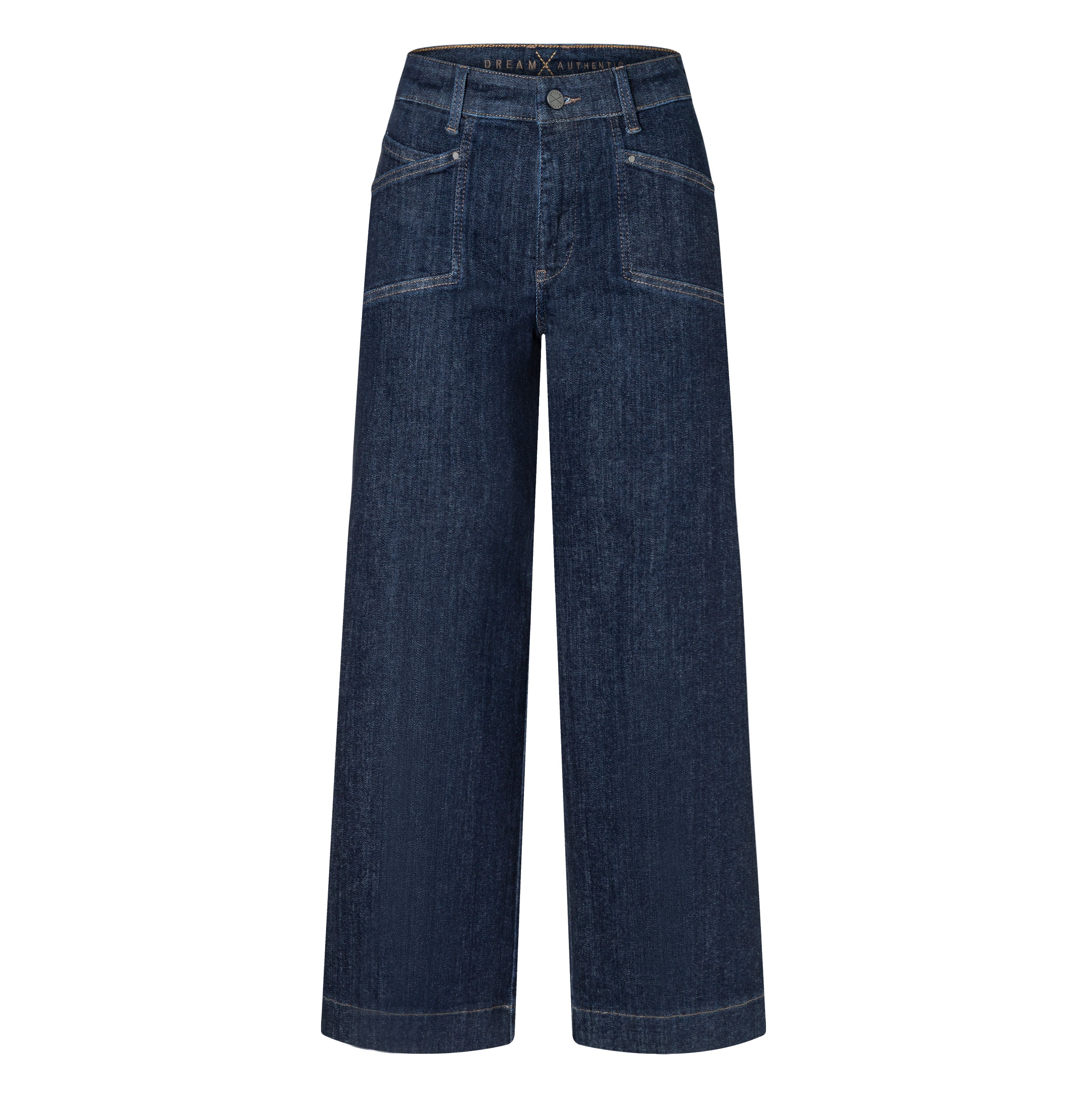 Modern culotte made of hyper stretch denim. | DREAM Culotte pocket | fashion rinsed | Front view of bust