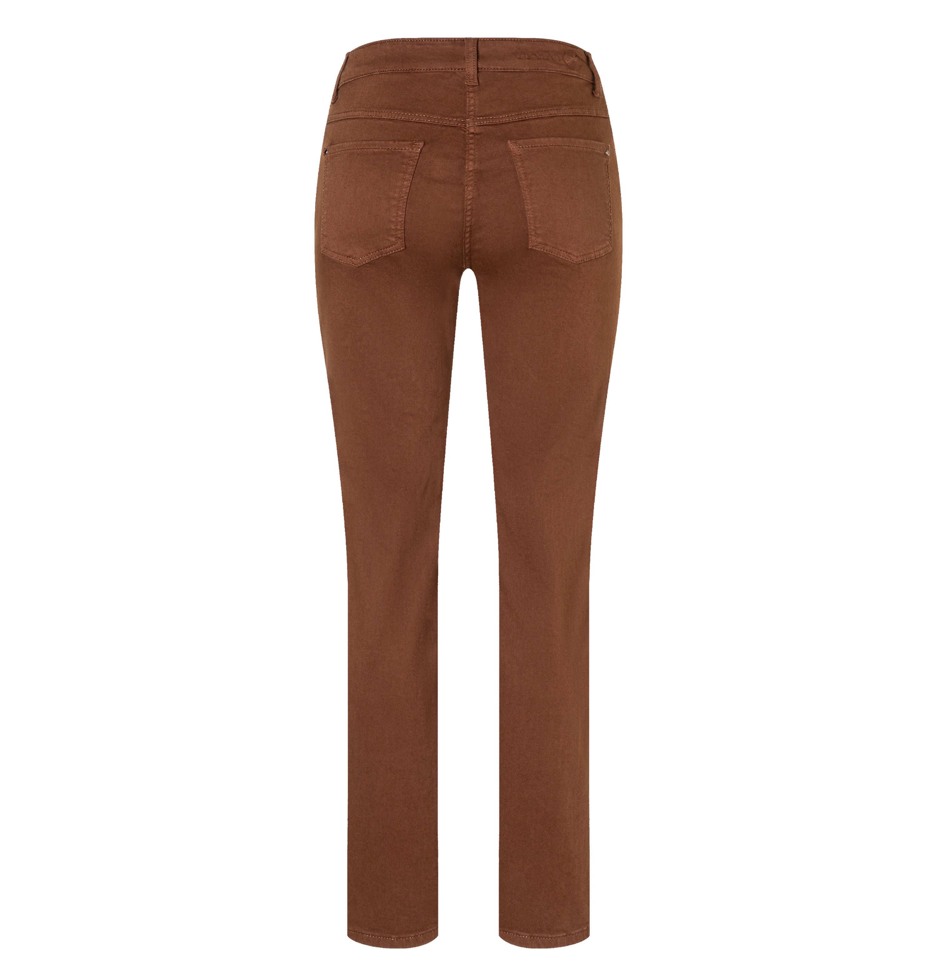 Straight fit made from hyper stretch denim. | DREAM | bison brown PPT | Back view of bust