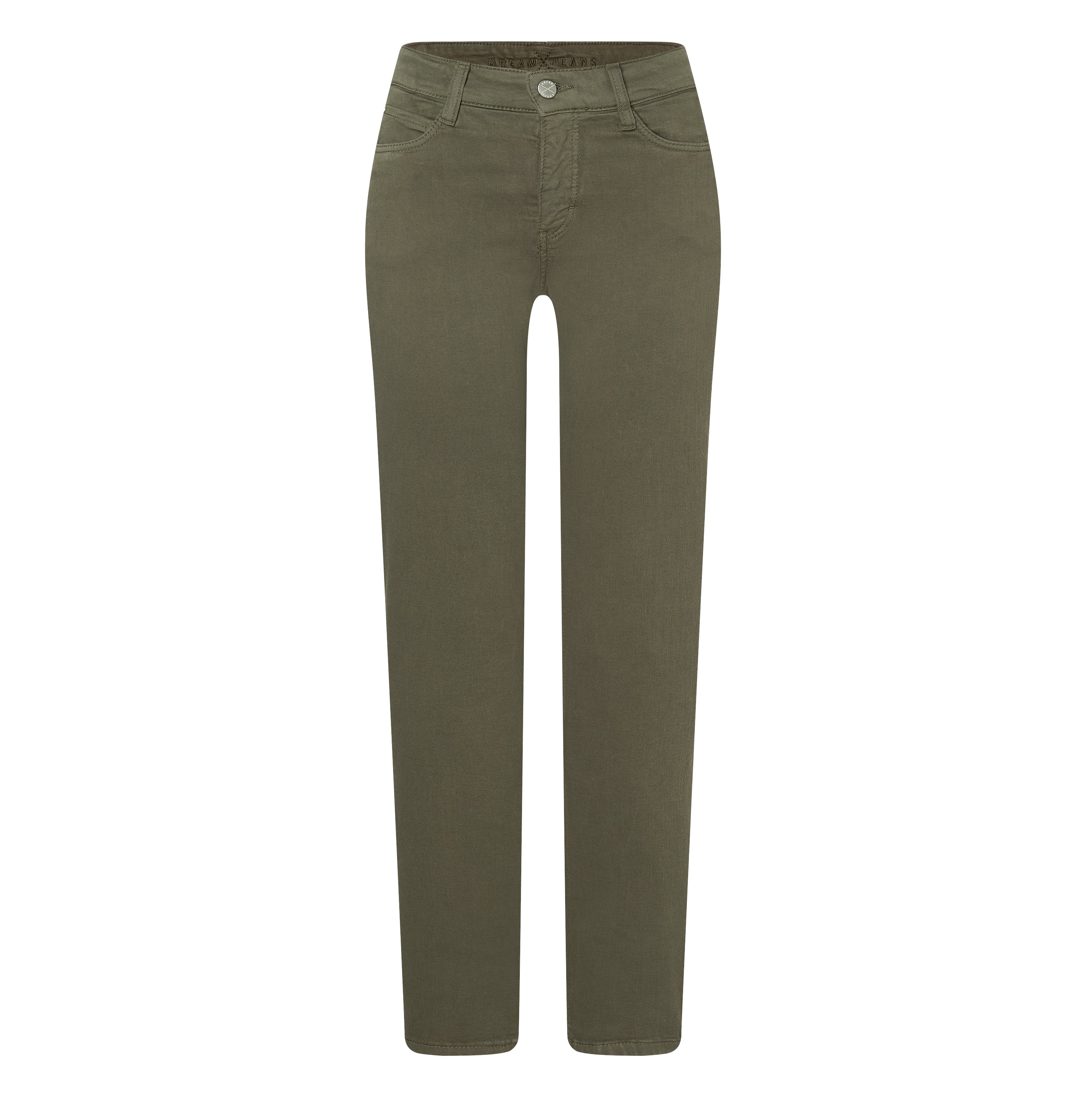 Straight shaping jeans made of hyper stretch denim. | DREAM | olive night PPT | Front view of bust
