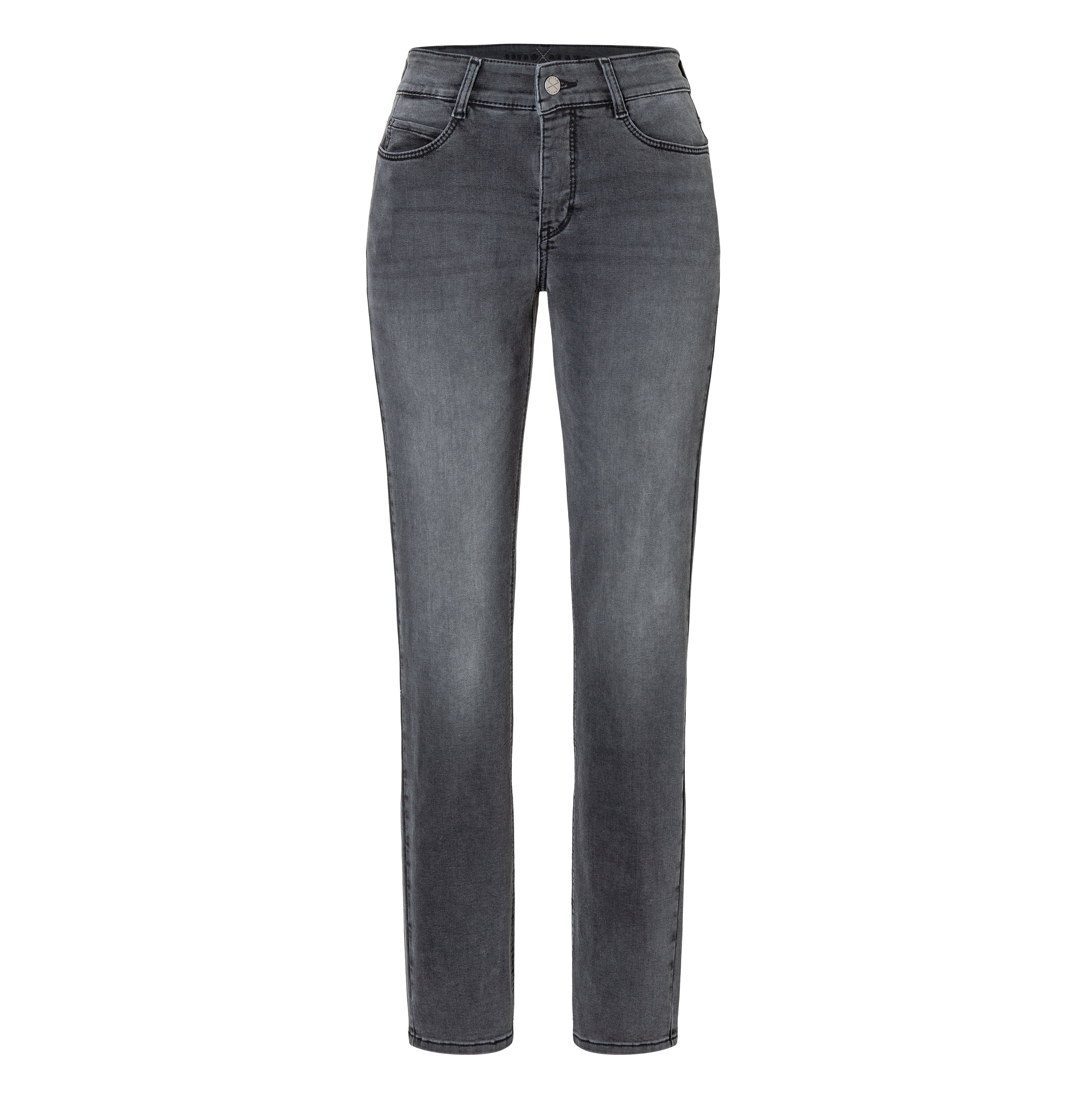 Straight jeans with shaping effect. | DREAM | anthra fancy wash | Front view of bust