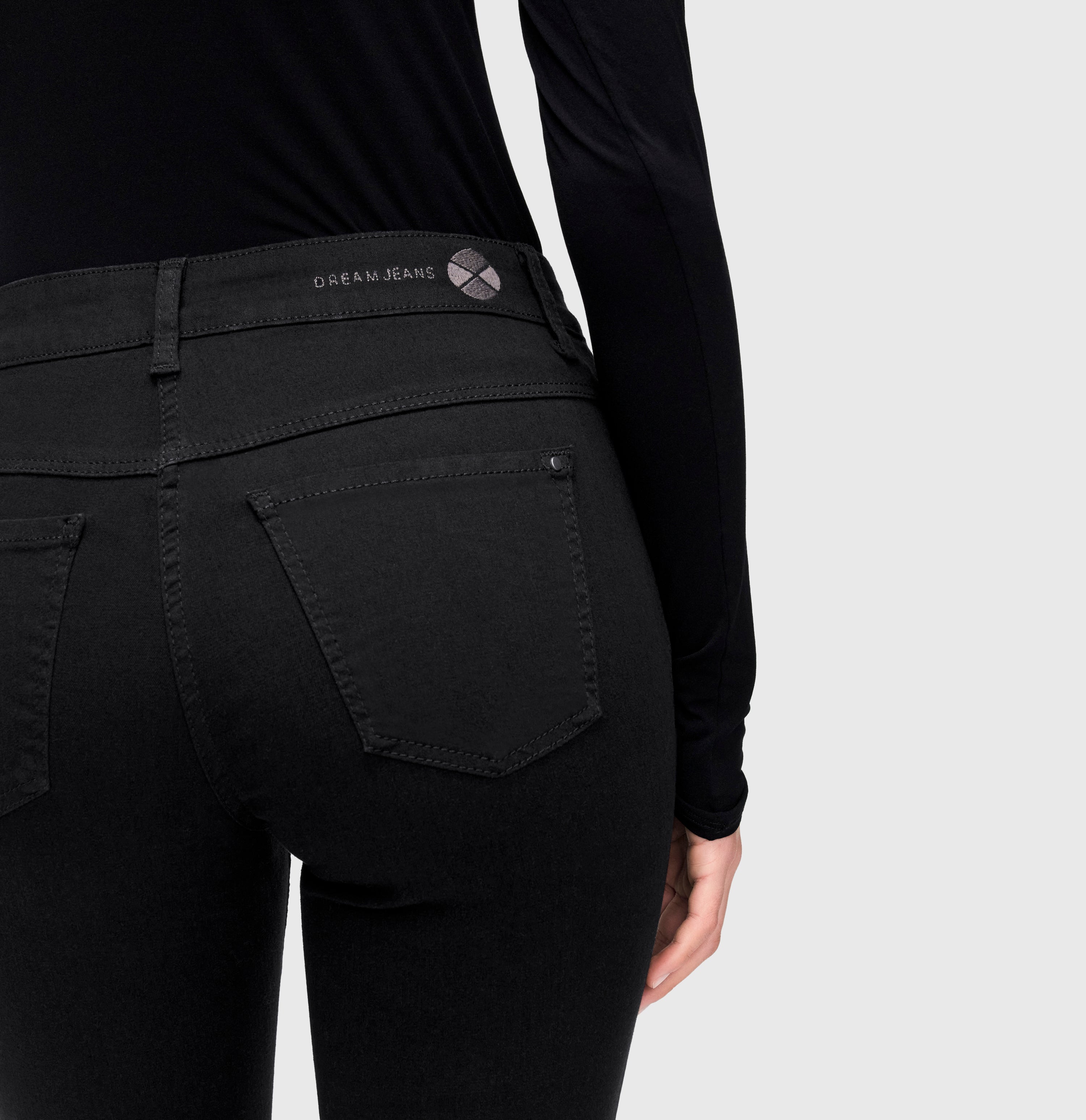 Straight fit jeans with innovative shaping effect. | DREAM | black-black | Detailed view 3 of model