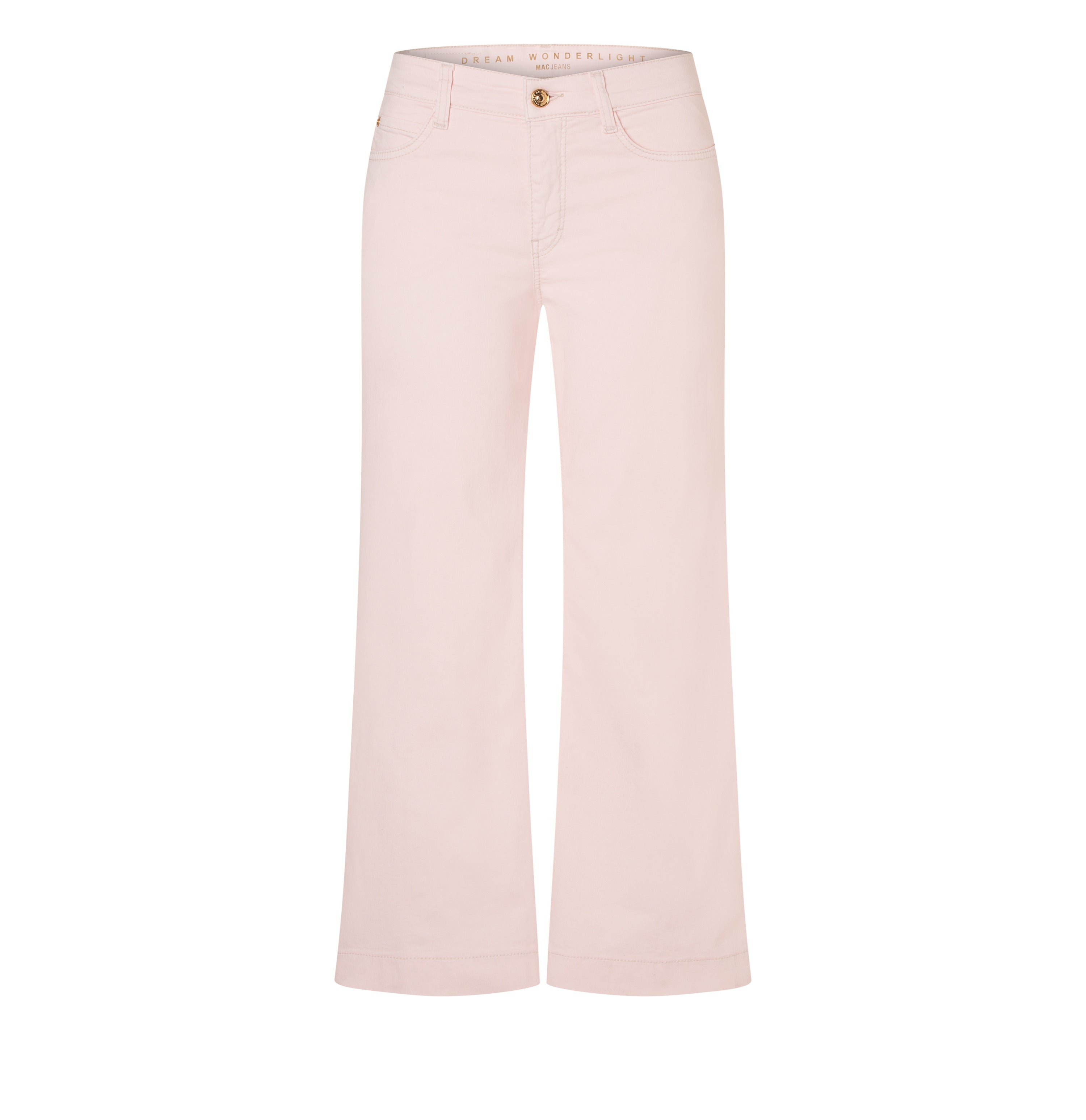 Wide shaping jeans in a lightweight material. | DREAM WIDE cropped | pink marshmallow PPT | Front view of bust