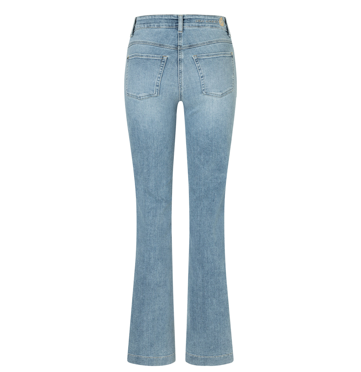 Flared fit with figure-shaping effect. | DREAM BOOT authentic | summer blue clouds wash | Back view of bust