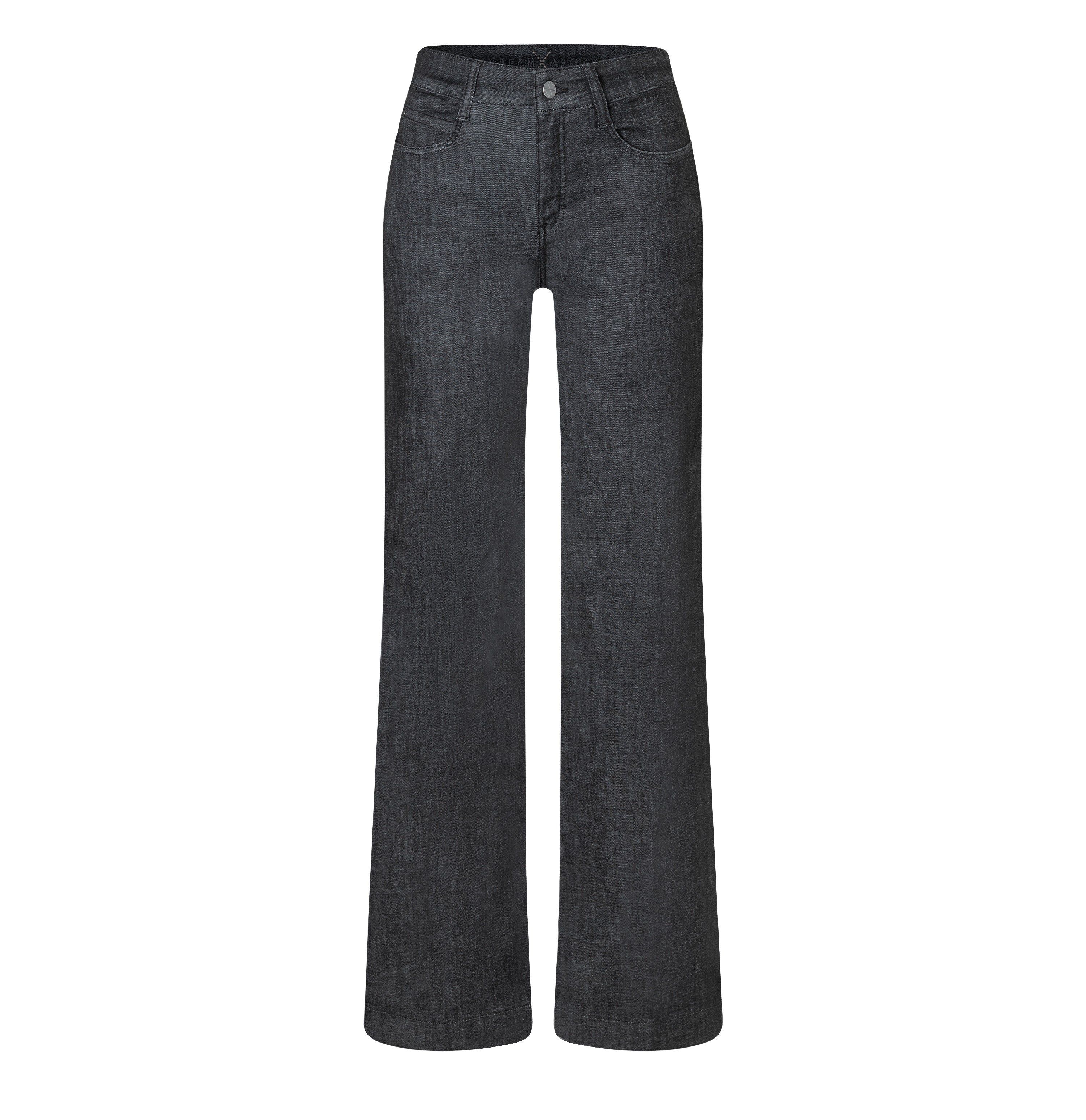 Wide jeans with shaping effect. | DREAM WIDE authentic | fashion rinsed | Front view of bust
