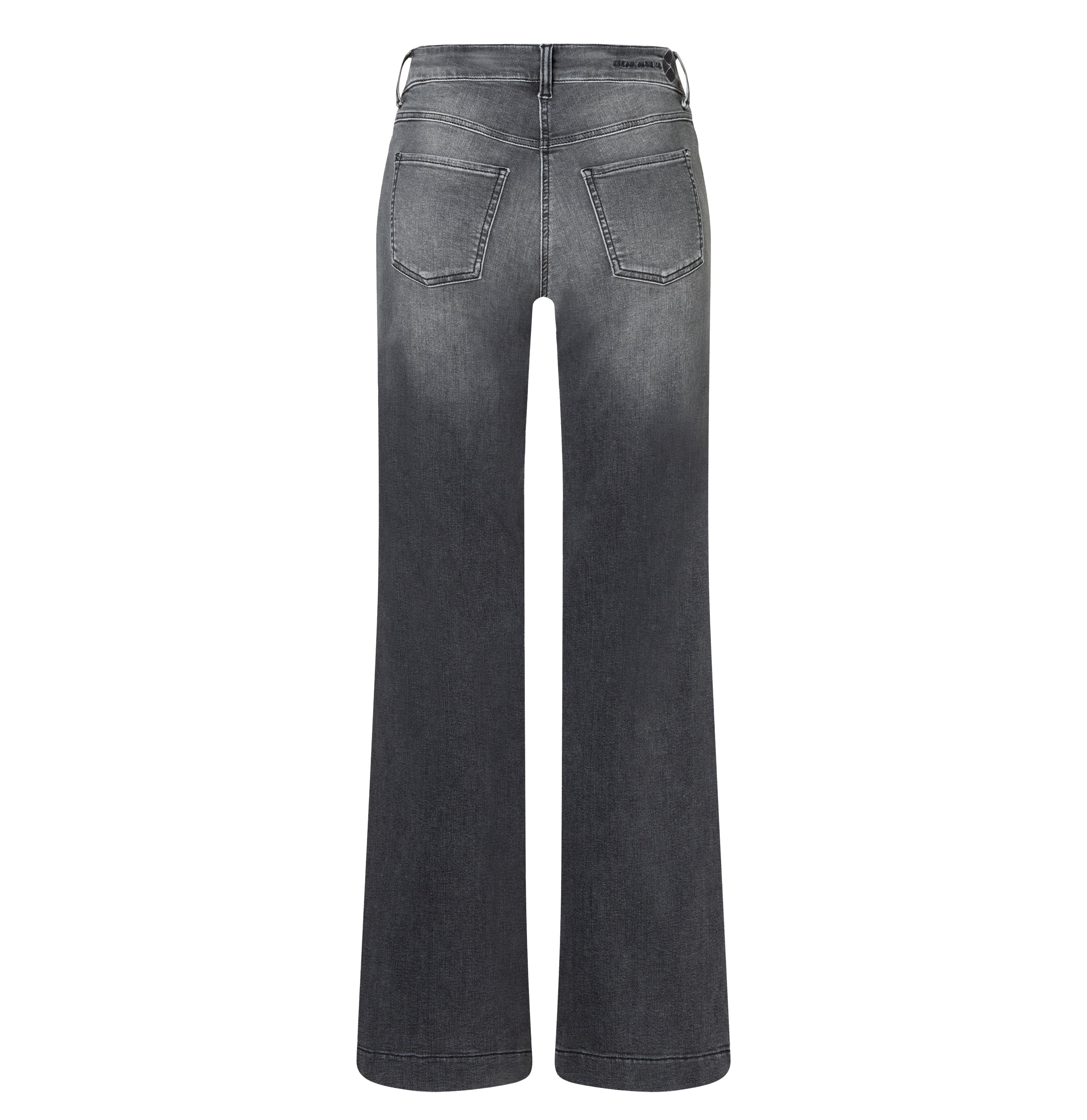 Shaping jeans in a wide cut. | DREAM WIDE authentic | soft grey authentic used | Back view of bust