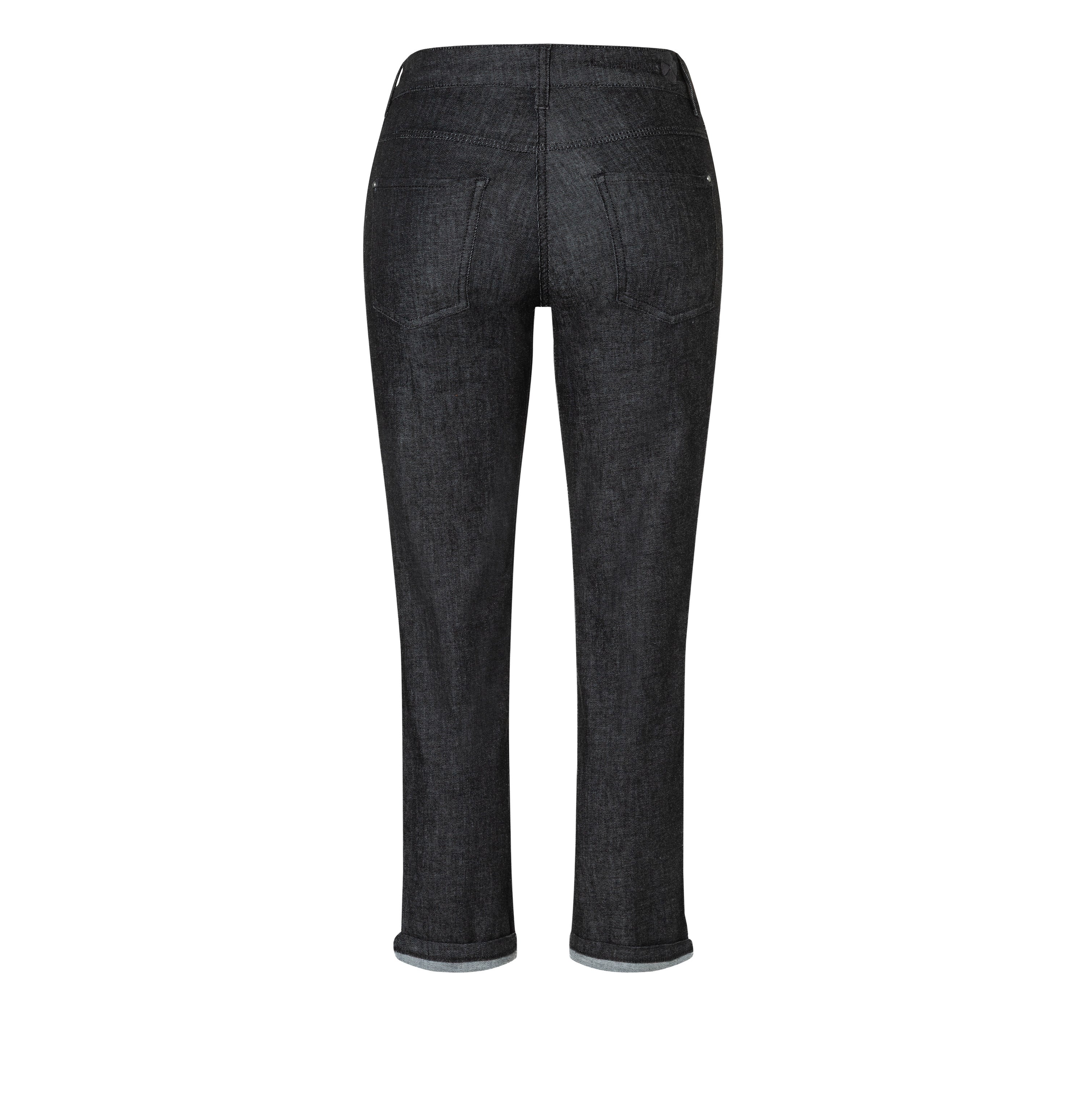 Straight shaping jeans with turned-up hem. | DREAM cropped auth. | fashion rinsed | Back view of bust