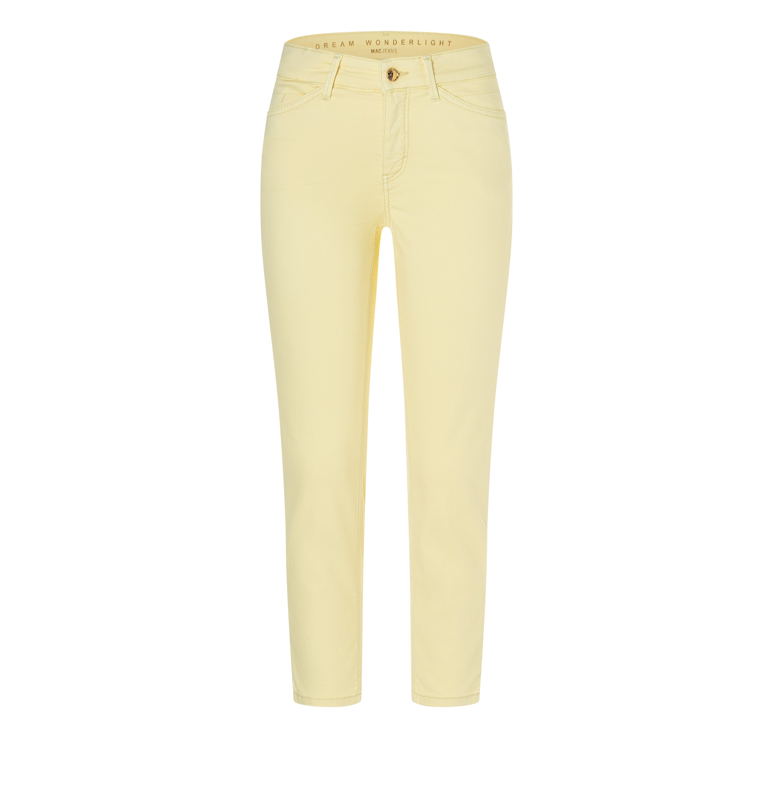 Slim jeans in a highly elastic material. | DREAM SUMMER | light sunny yellow PPT | Front view of bust