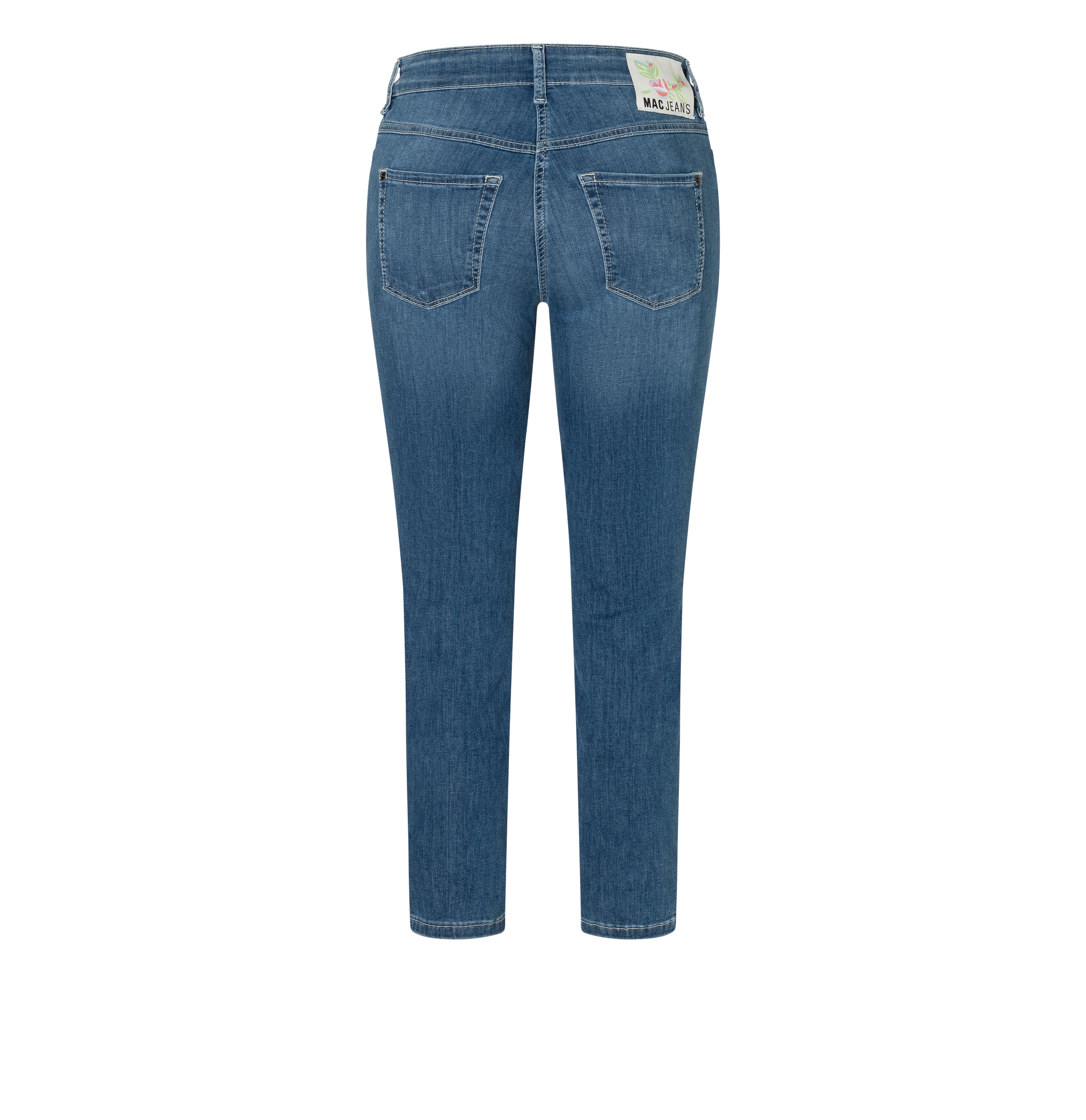 Figure-shaping slim jeans in a light modal blend. | DREAM SUMMER | authentic used blue | Back view of bust