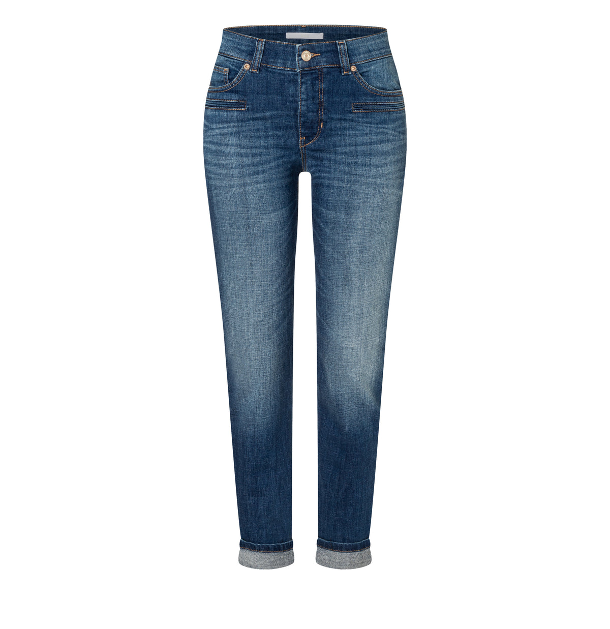 Slim jeans with pocket detail. | SLIM | blue ocean wash | Front view of bust
