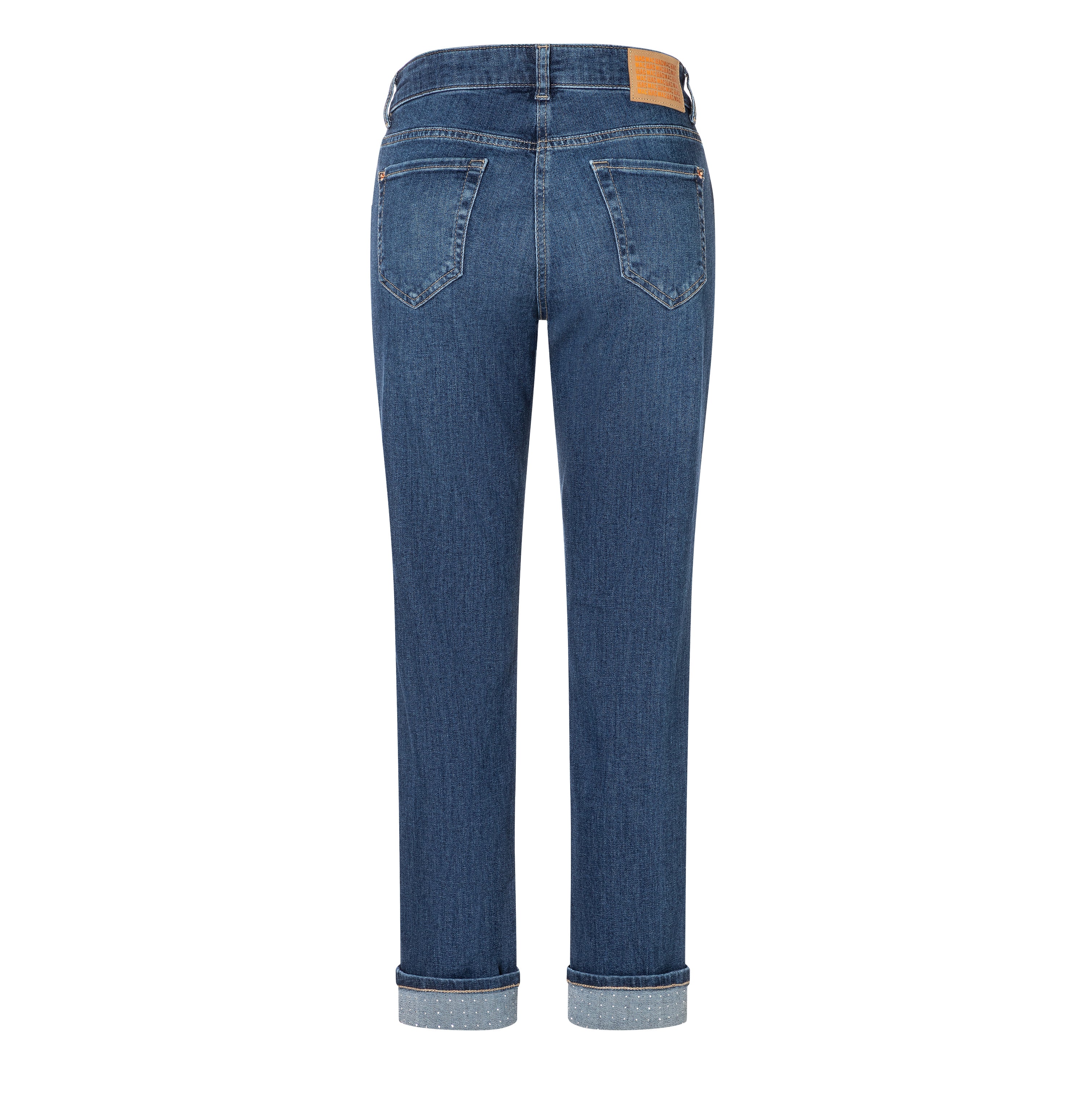 Straight jeans with turned-up hem. | S-NAME | S-FBBZ | Back view of bust