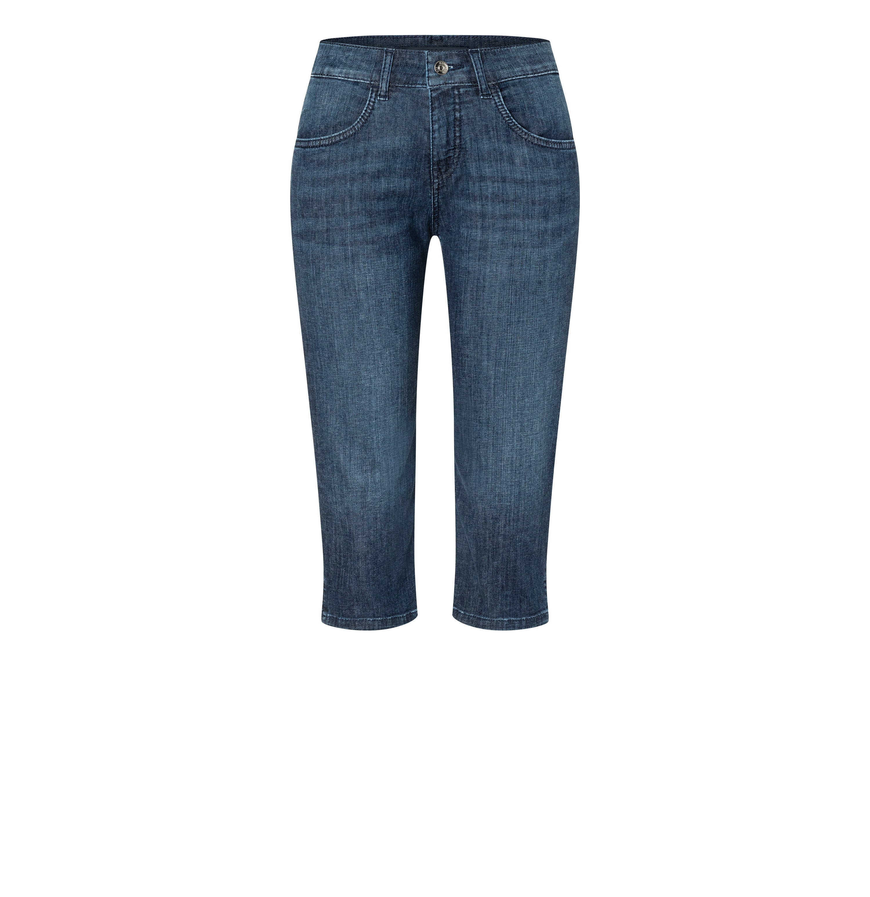 Capri jeans in a summer material. | CAPRI summer clean | dark ocean wash | Front view of bust