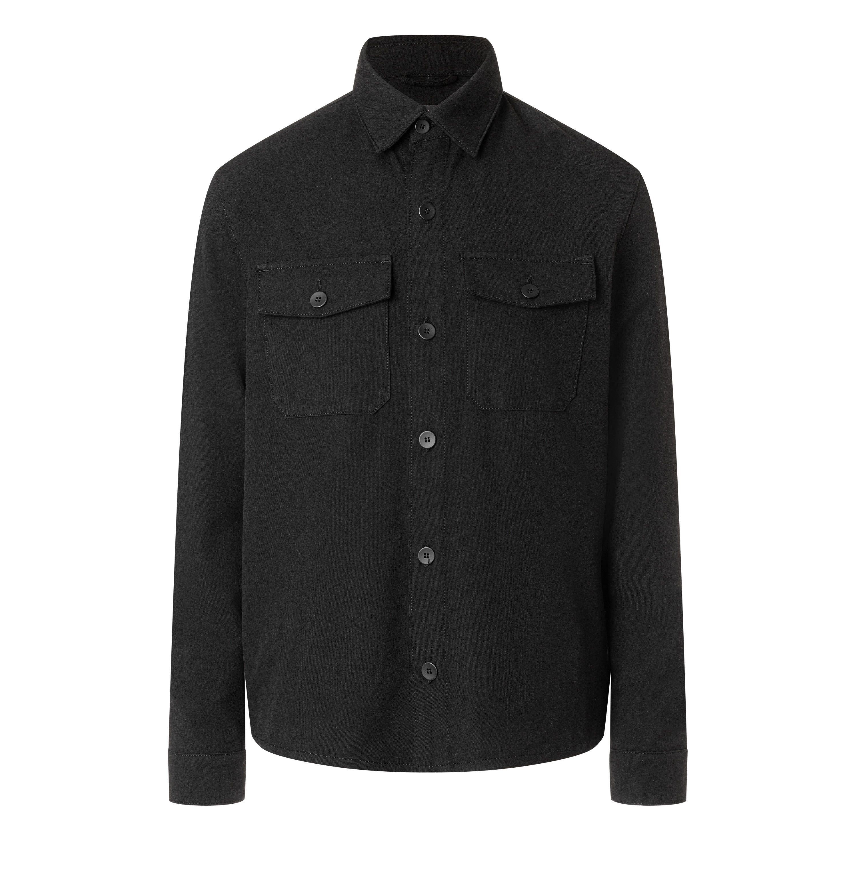 Overshirt made of CARBONIUM® gabardine. | Overshirt | power black | Front view of bust