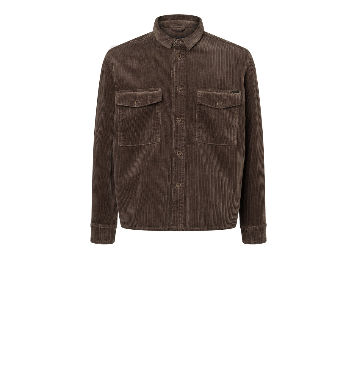 Overjacket in a modern corduroy material. | Overjacket | hot fudge | Front view of bust