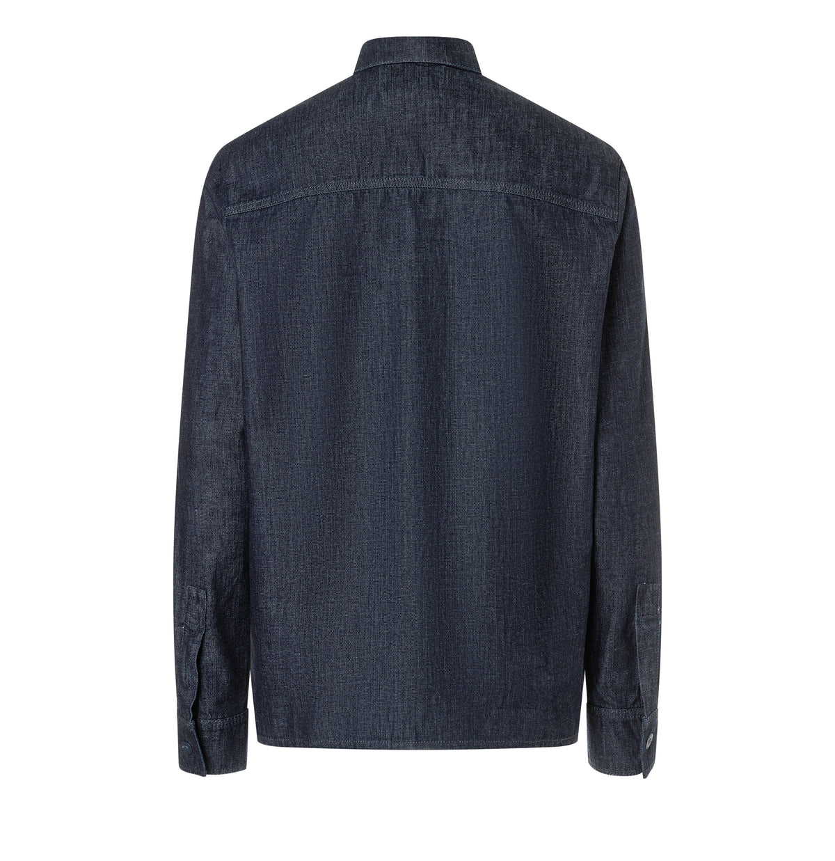 Overjacket in a blend with nettle fibres. | Overjacket | dark rinsewash | Back view of bust