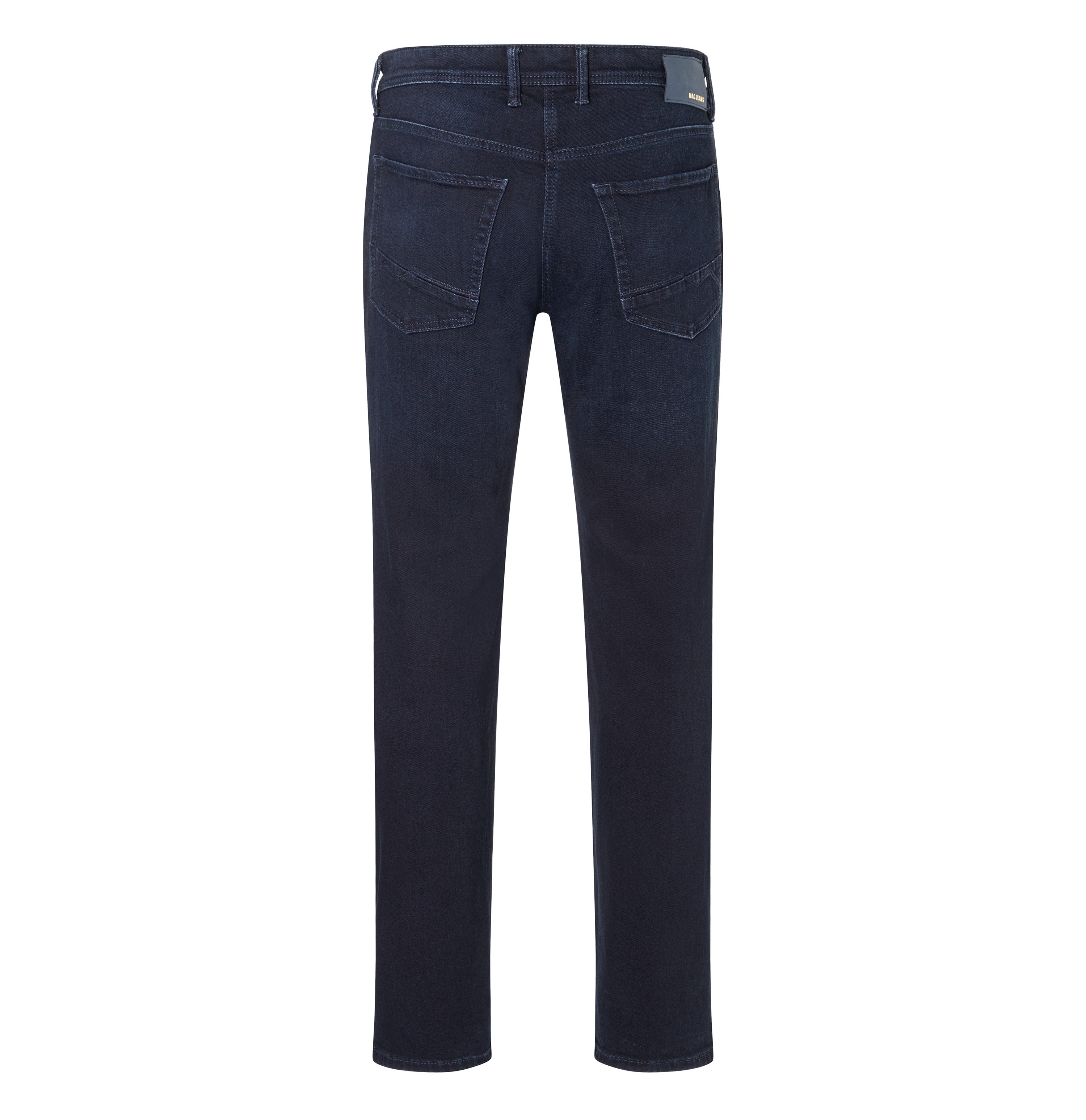 Slim, soft jeans with cashmere content. | Arne | dark blue black | Back view of bust