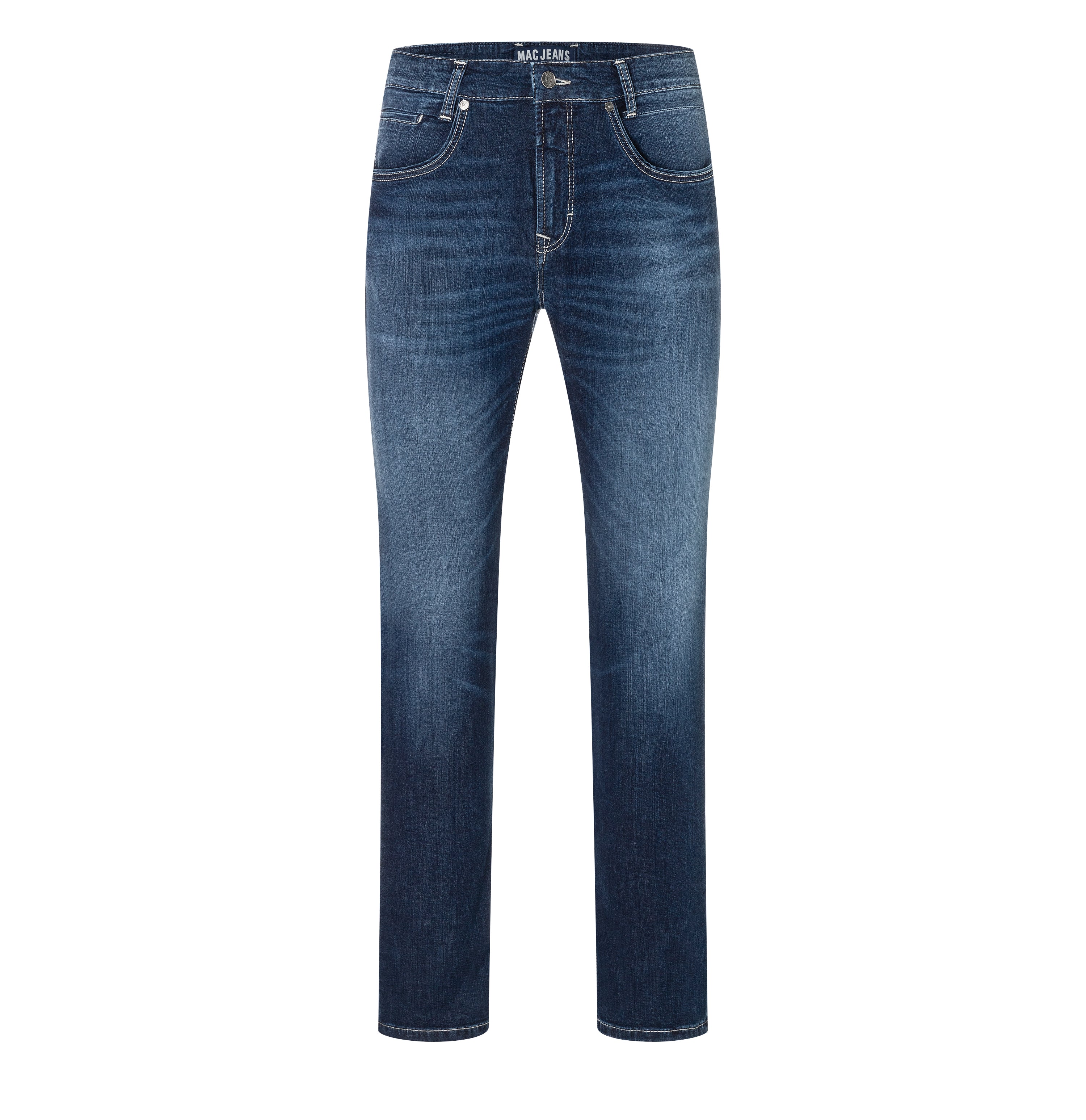 Modern fit made from lightweight denim. | Arne Pipe | deep blue authentic wash | Front view of bust
