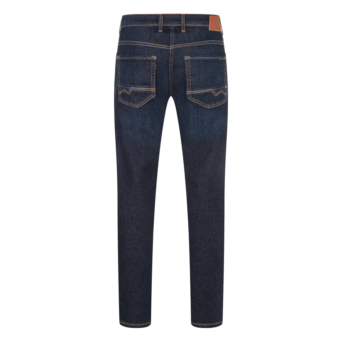 Slim driver jeans with a vintage look. | Arne Pipe | dark blue authentic used 3d baffies | Back view of bust