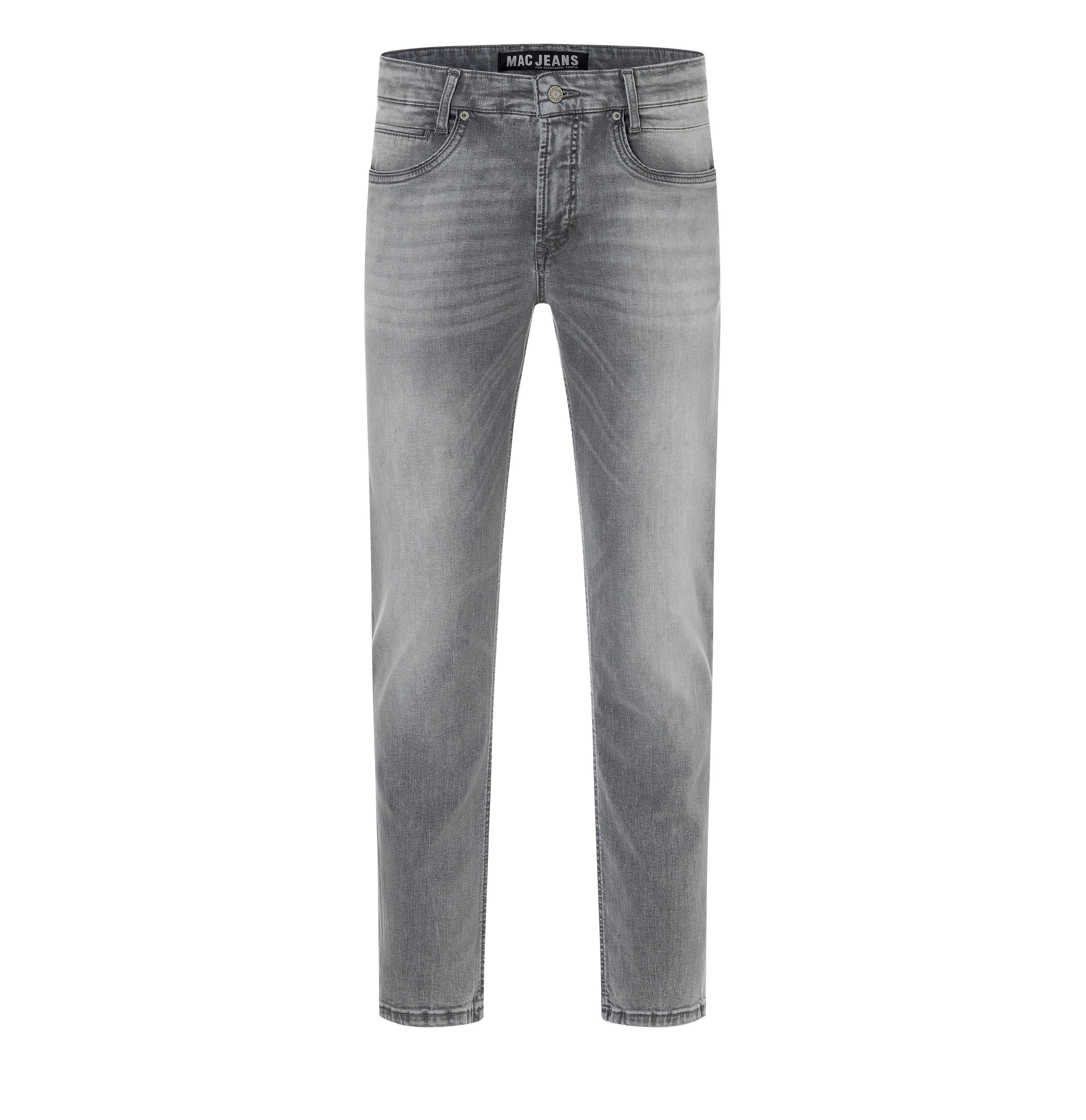 Slim driver jeans with a vintage look. | Arne Pipe | authentic summer grey | Front view of bust