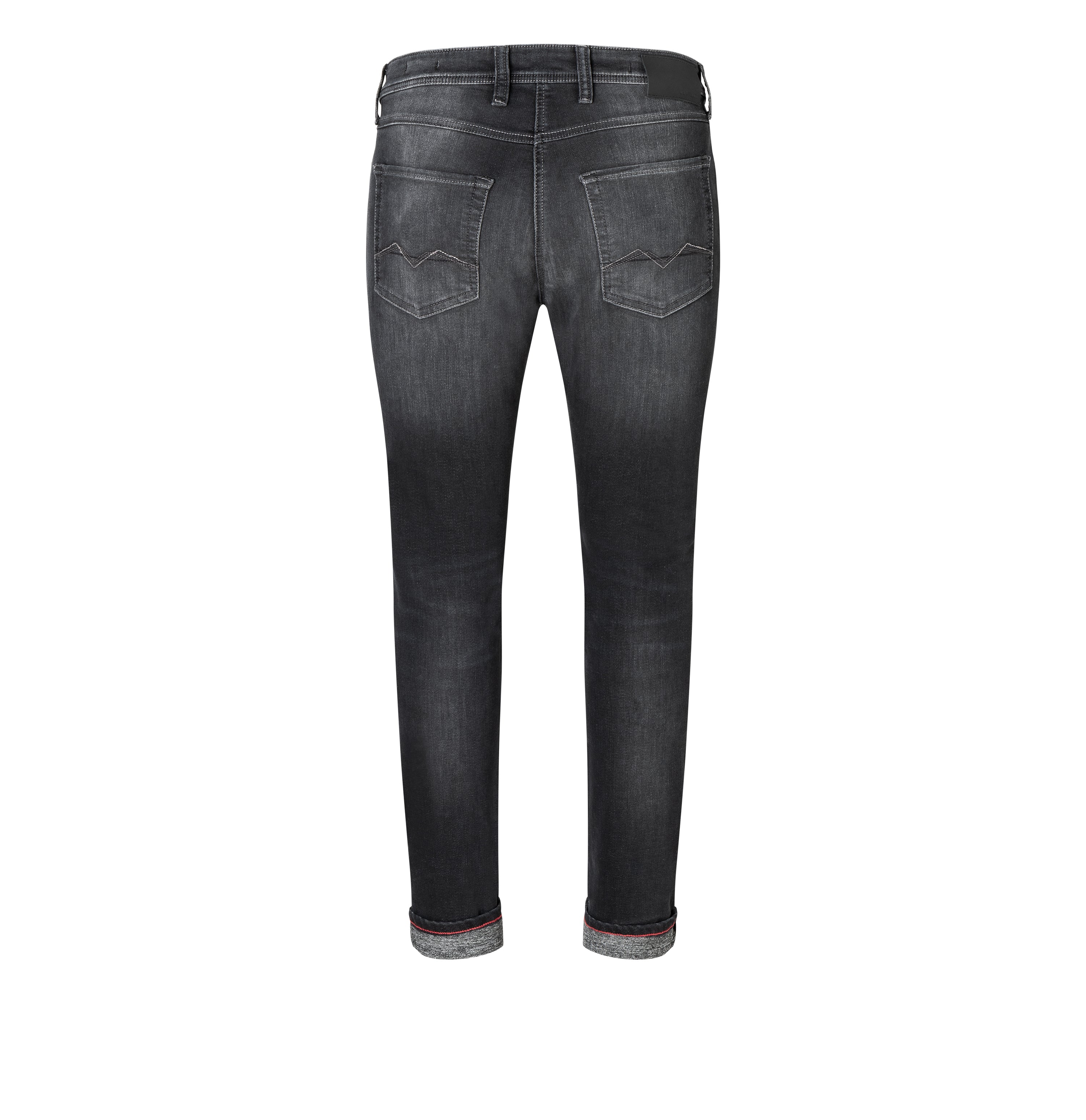 Ultimate driver jeans with a slim cut. | Driver Jeans | authentic grey used | Back view of bust