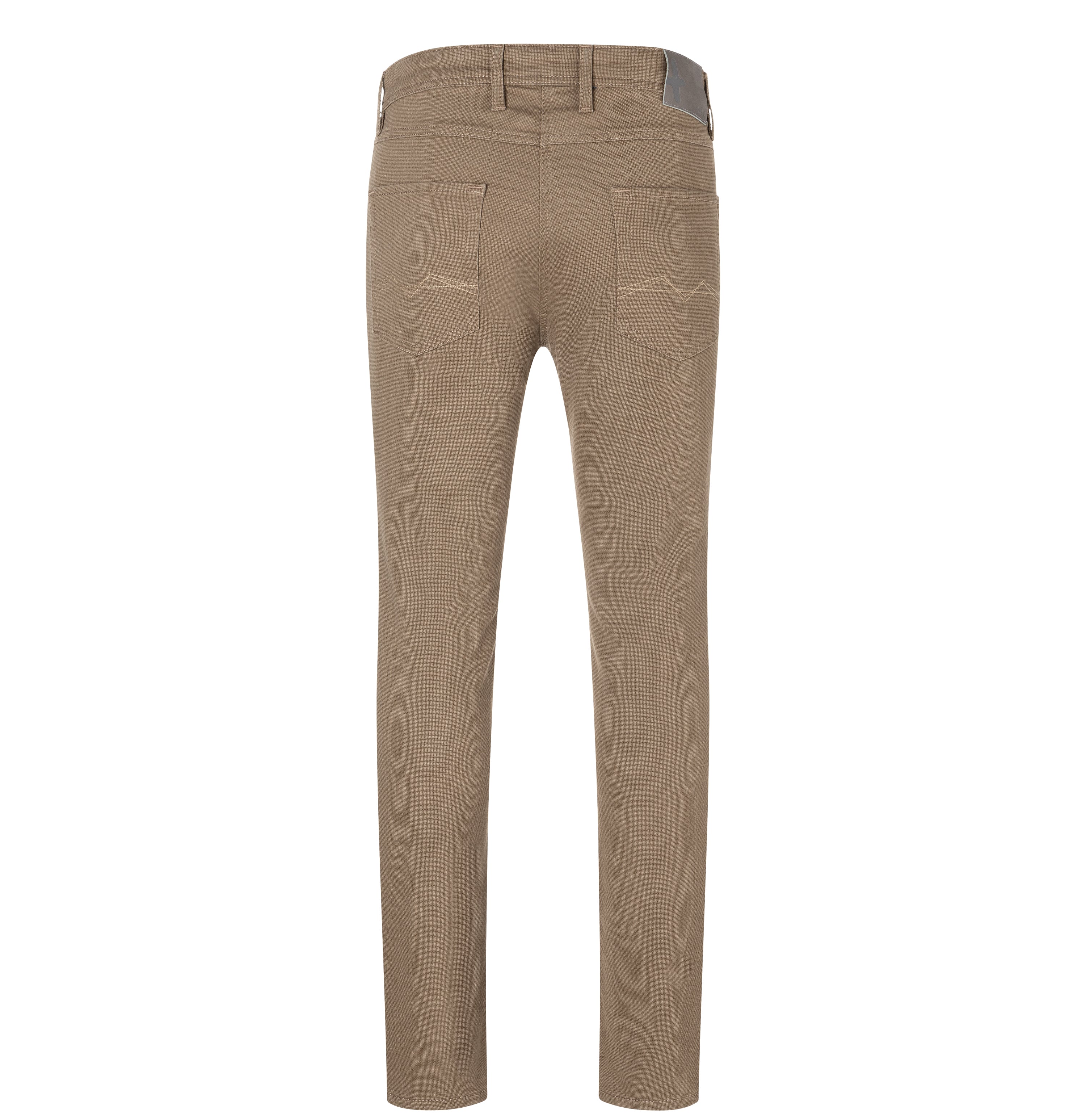 Slim trousers in a subtly patterned sweat material. | S-NAME | S-FBBZ | Back view of bust